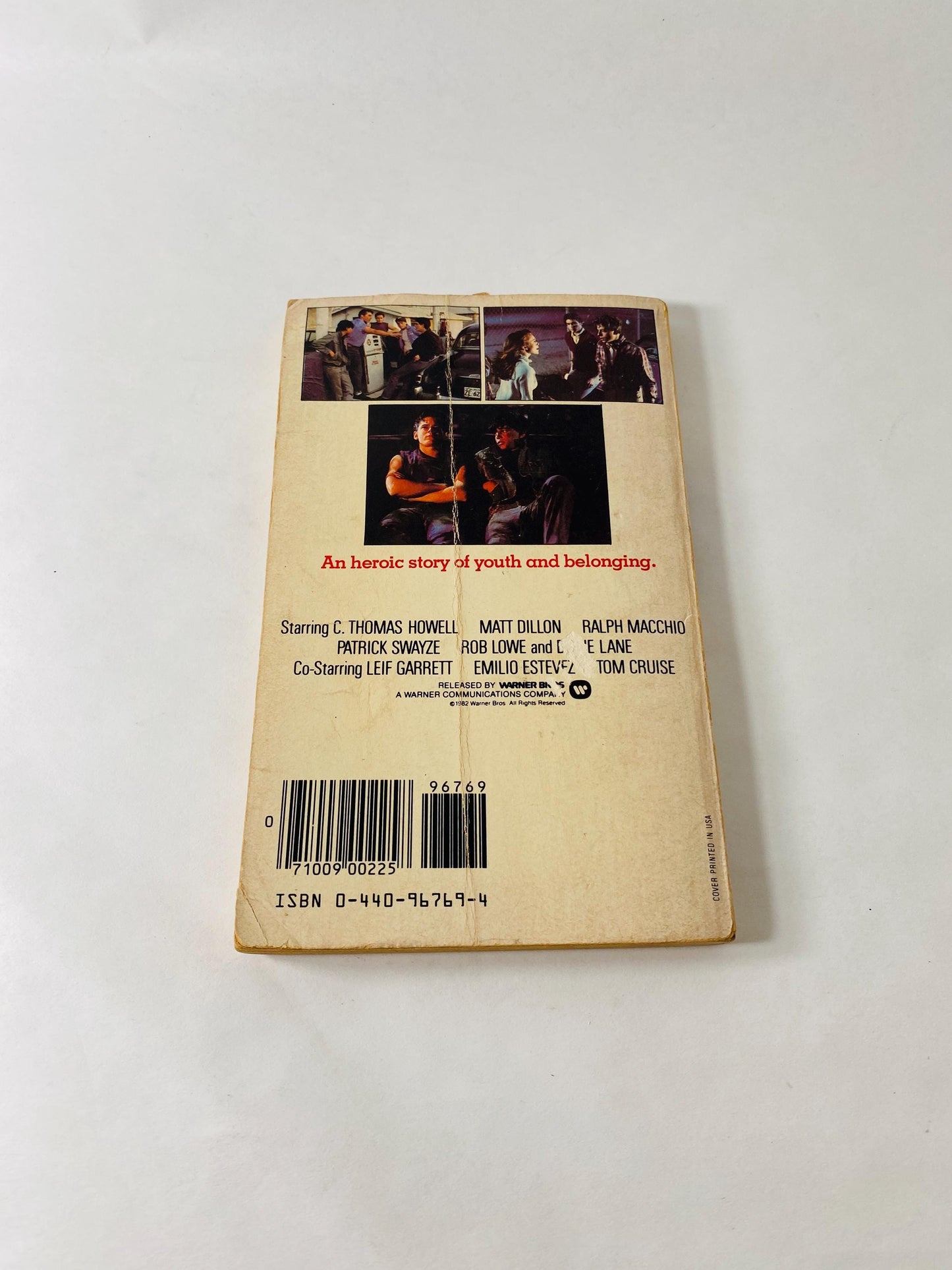 1984 The Outsiders by SE Hinton. Vintage paperback book. Basis for the Francis Ford Coppola film. Stocking Stuffer gift