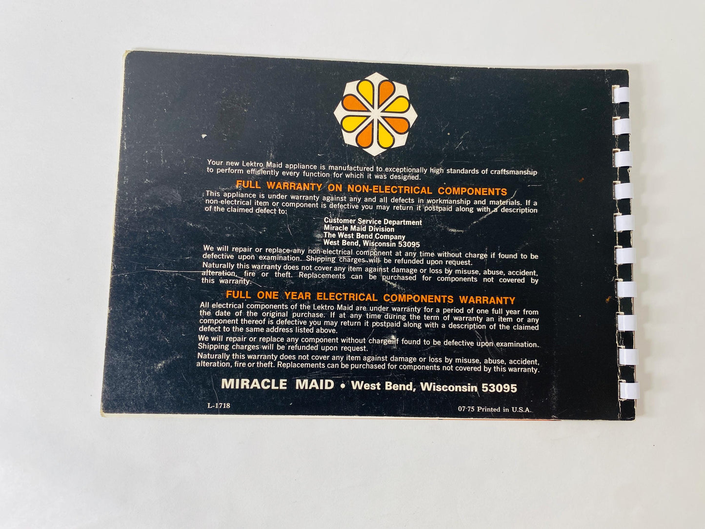 Vintage 1975 Lektro Maid instructions recipe booklet, Miracle Maid West Bend Electric Skillet Manual, Retro Cookbook kitchen collectible