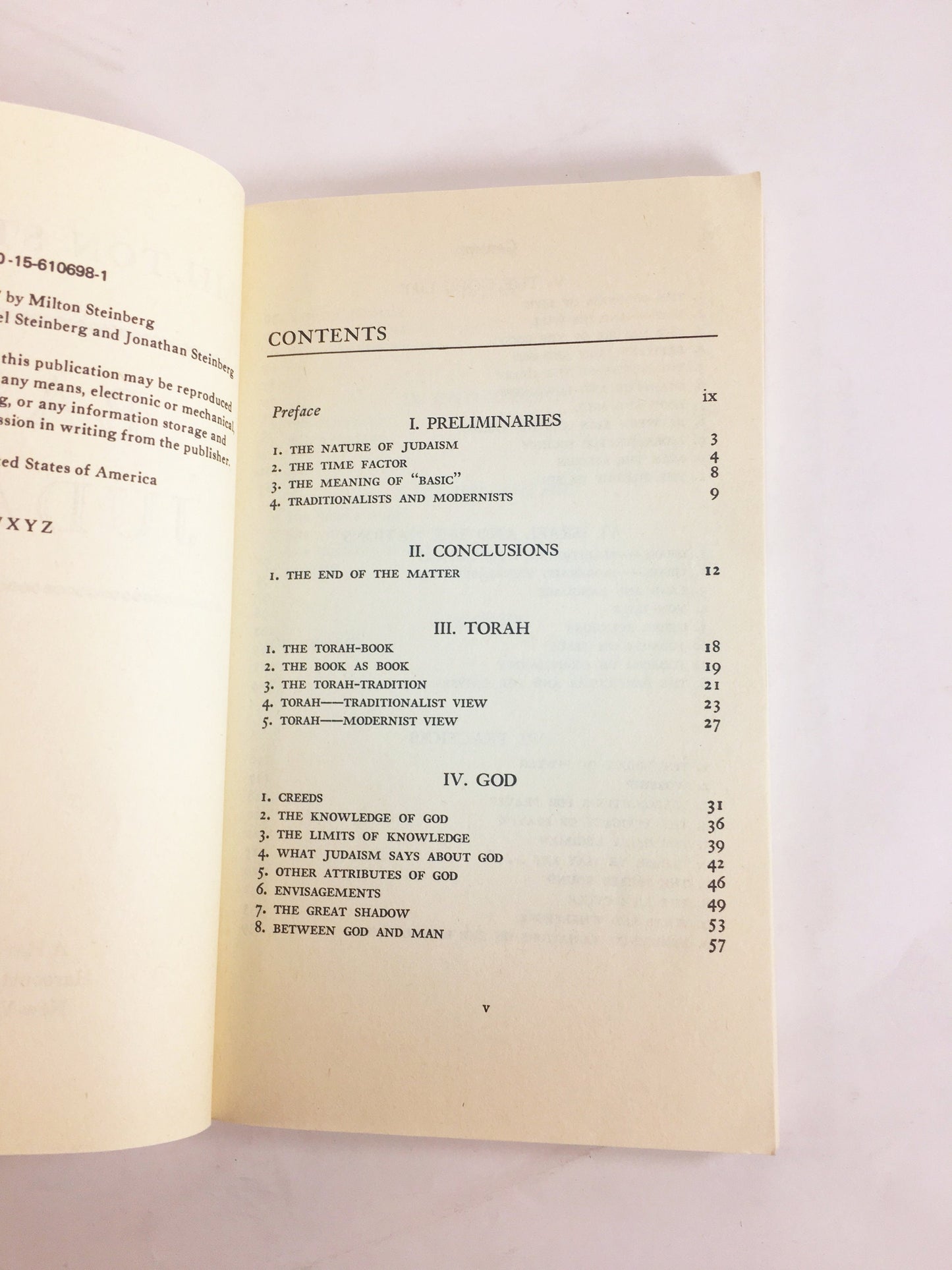 Milton Steinberg's Basic Judaism. Vintage paperback book circa 1975. Jewish gift. Conversion understanding anti-antisemitism