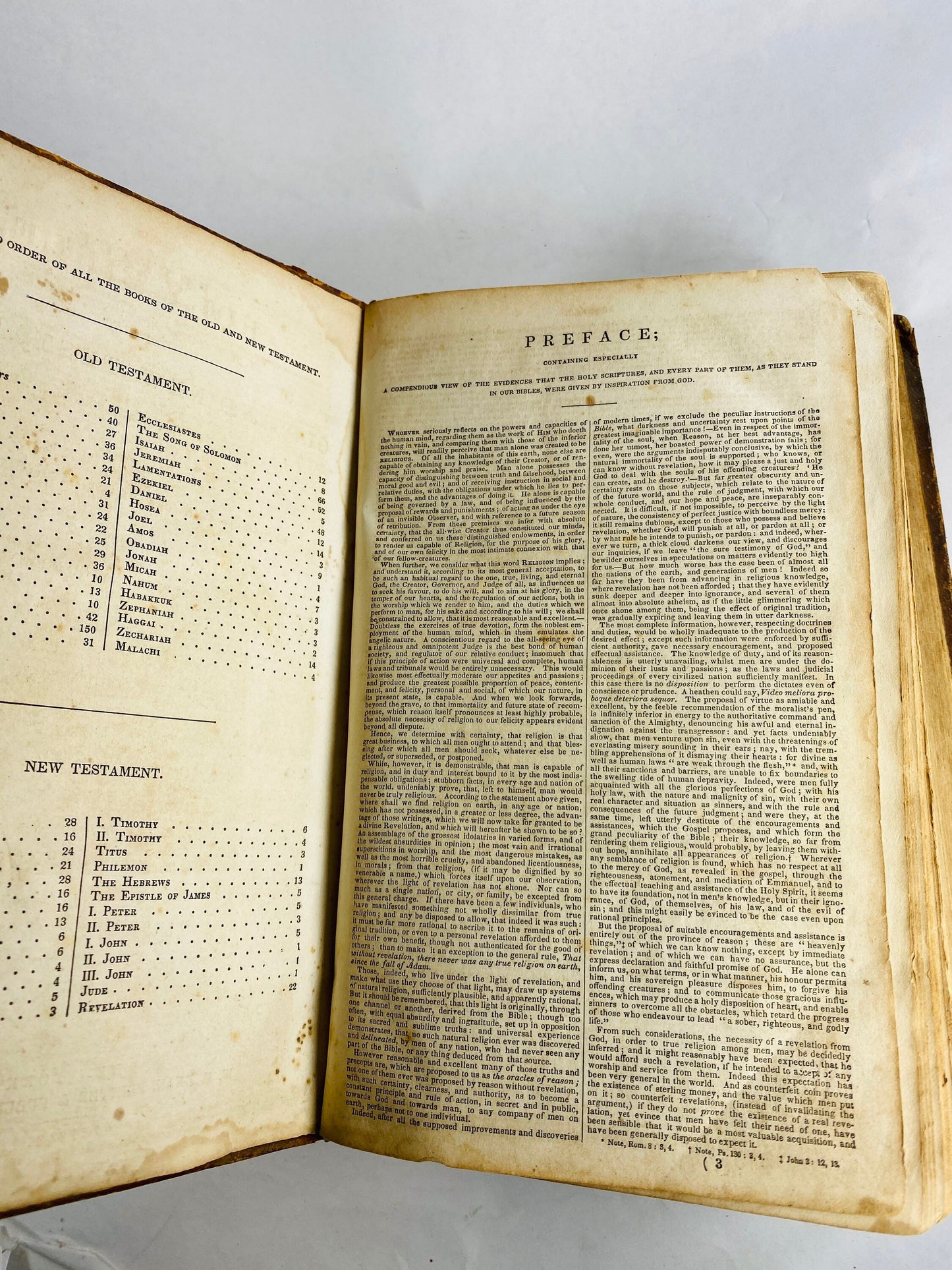 1848 Holy Bible vol 1 New York Thomas Scott John Brown Scotland church minister Haddington Church Worn leather cover New & Old Testaments
