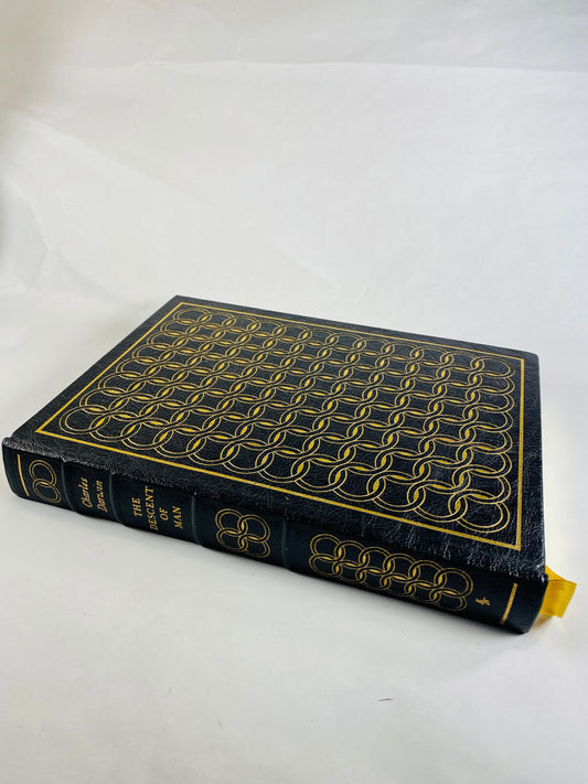 Charles Darwin Descent of Man and Selection in Relation to Sex GORGEOUS Easton Press black leather bound book decorated with 22kt gilt.
