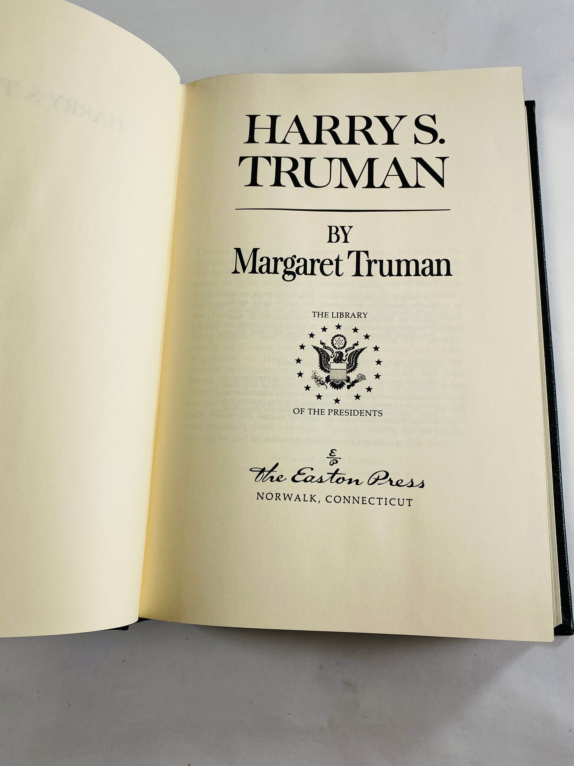 Harry S Truman GORGEOUS vintage leather Easton Press book by his daughter Margaret vintage book of former US President circa World War 2