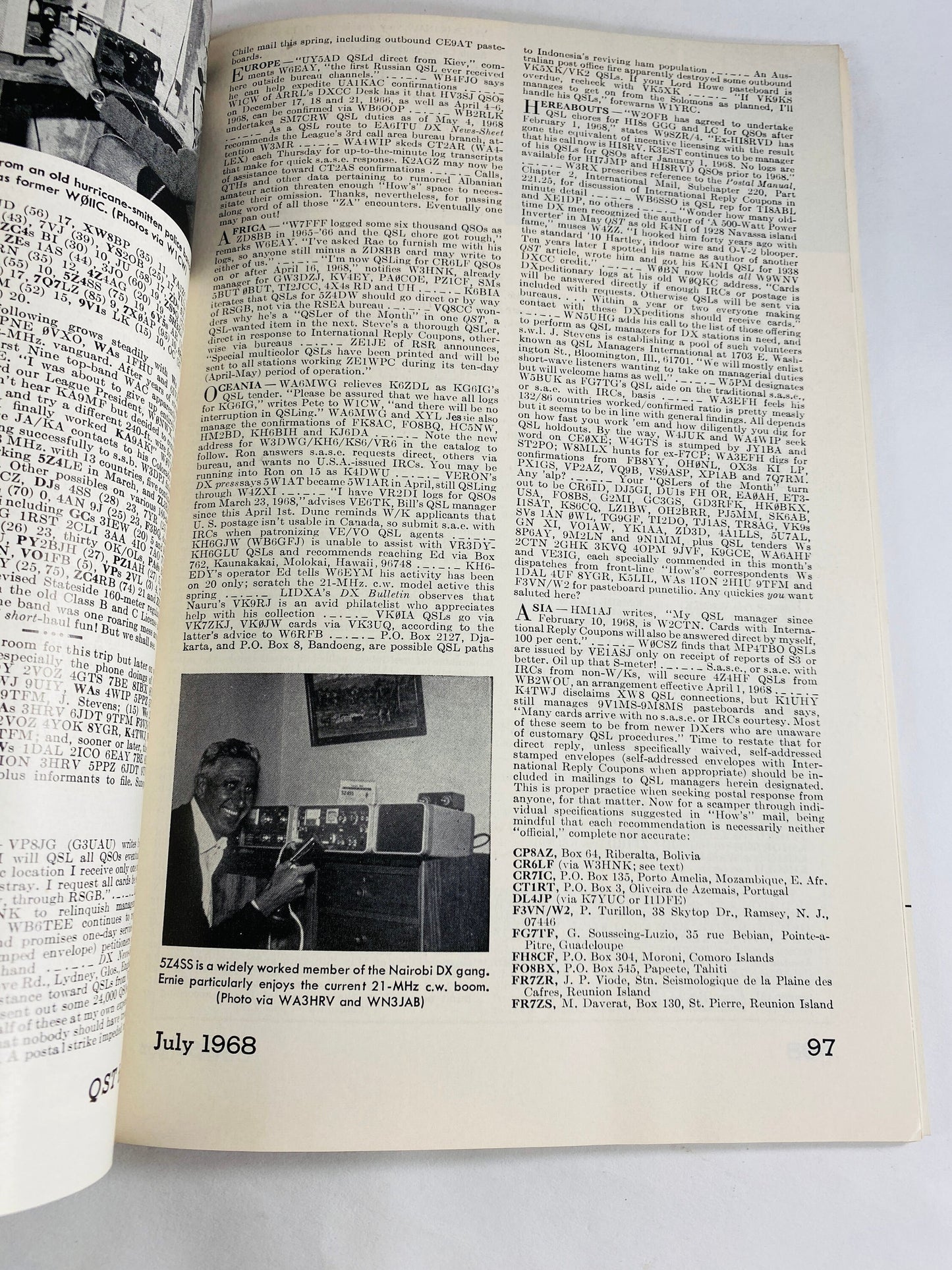 1968 AARL Radio vintage magazine Operator's Guide Amateur radio license. Electronic engineer gift. communications