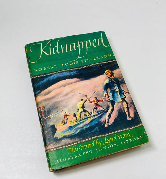 1947 Kidnapped Robert Louis Stevenson Vintage Illustrated Junior Library book by author of Treasure Island Norman Price Children's adventure
