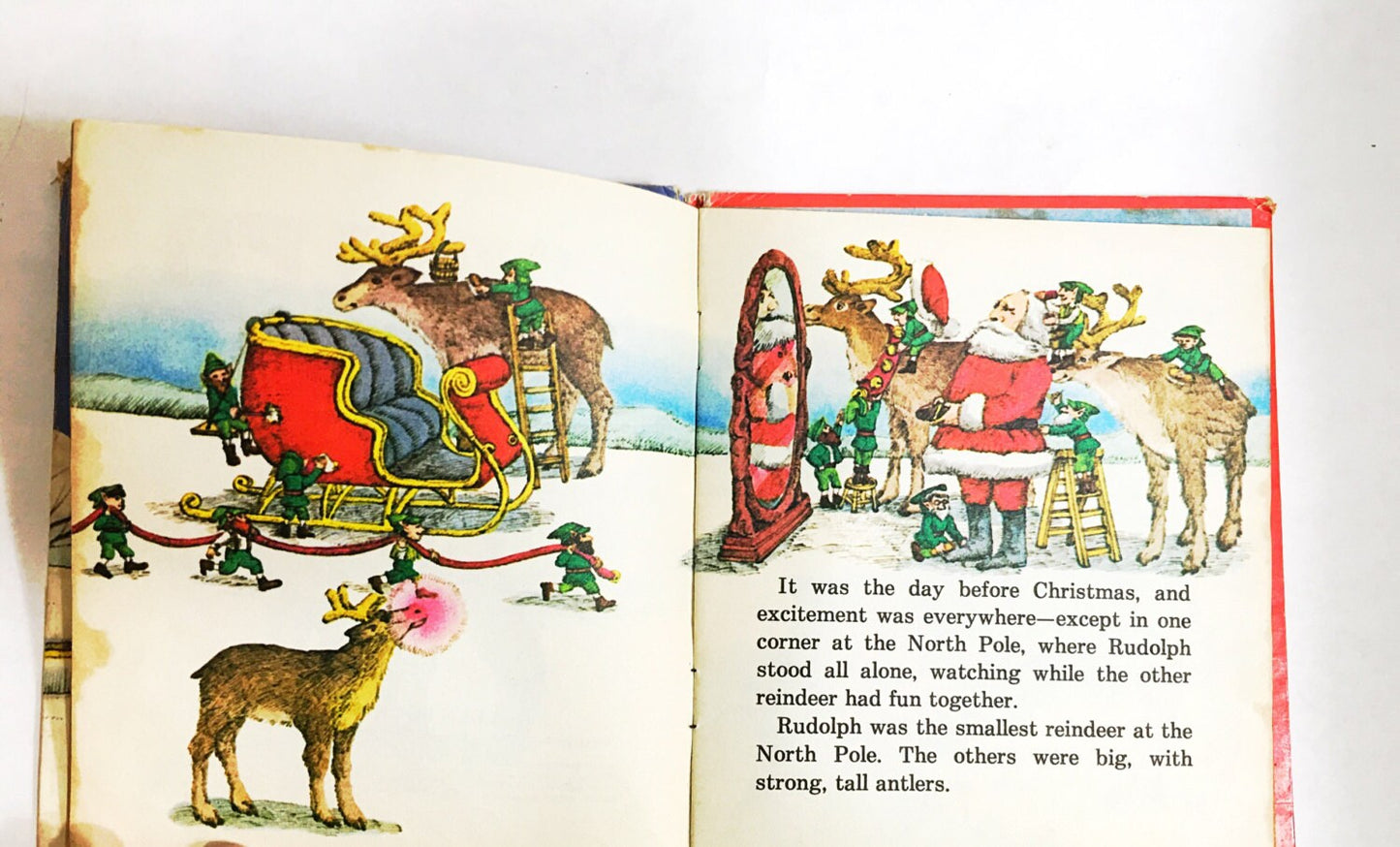 Rudolph the Red Nosed Reindeer Golden Tell a Tale Little Golden Book. LGB. Little Golden Book Classic.