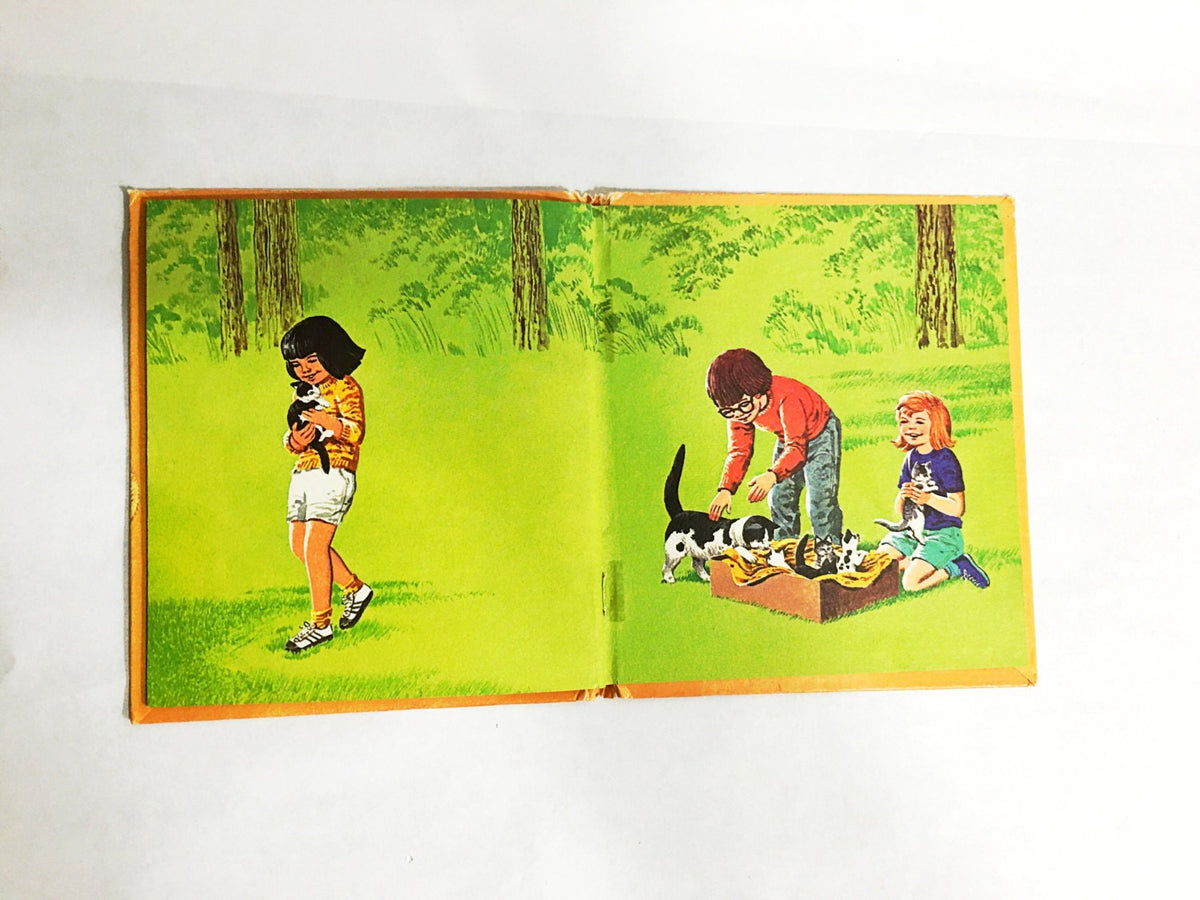 1976 My Little Book of Cats Golden Tell a Tale Book Little Golden Book Yellow kitten kitty vintage children's book