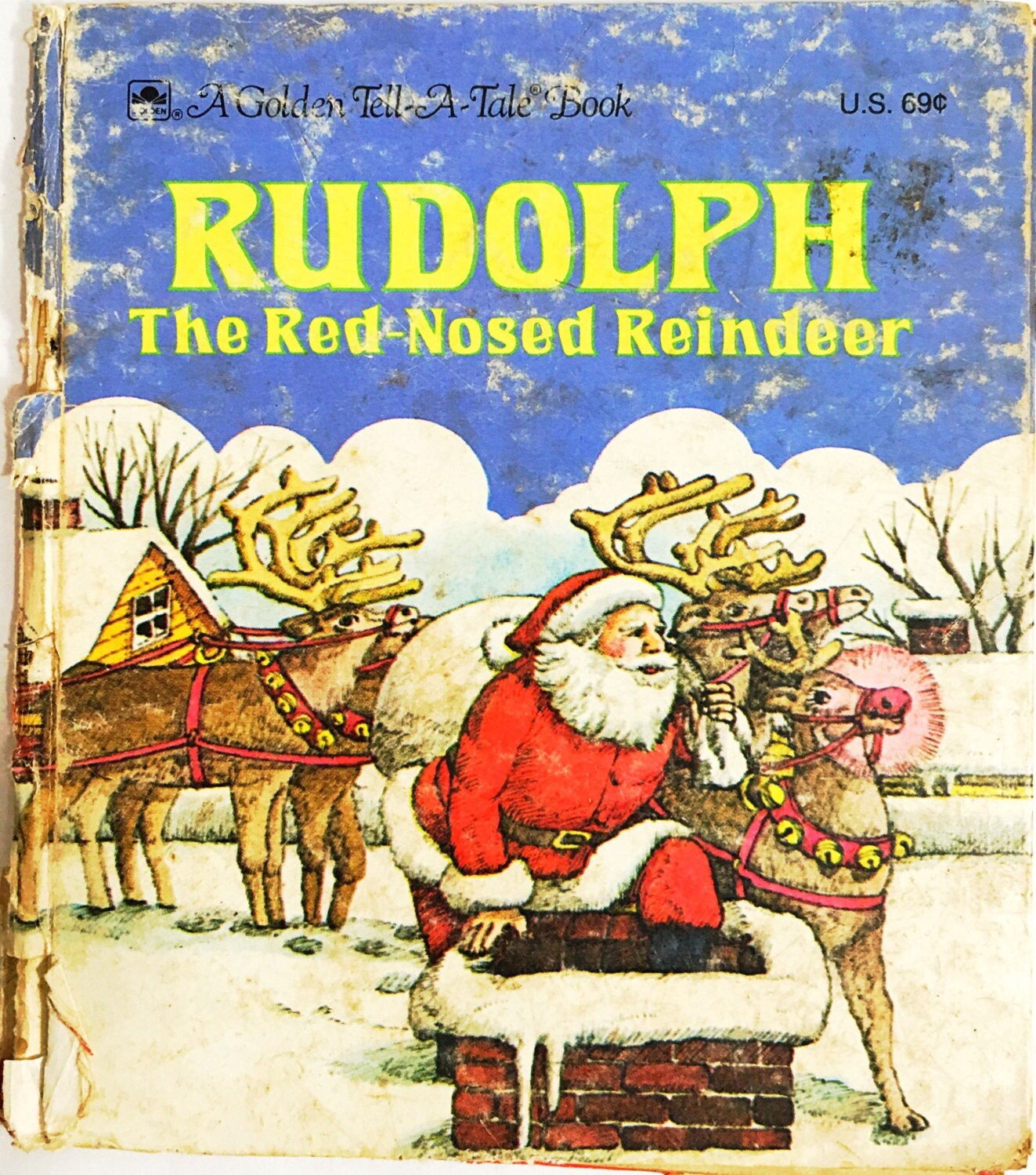 Rudolph the Red Nosed Reindeer Golden Tell a Tale Little Golden Book. LGB. Little Golden Book Classic.