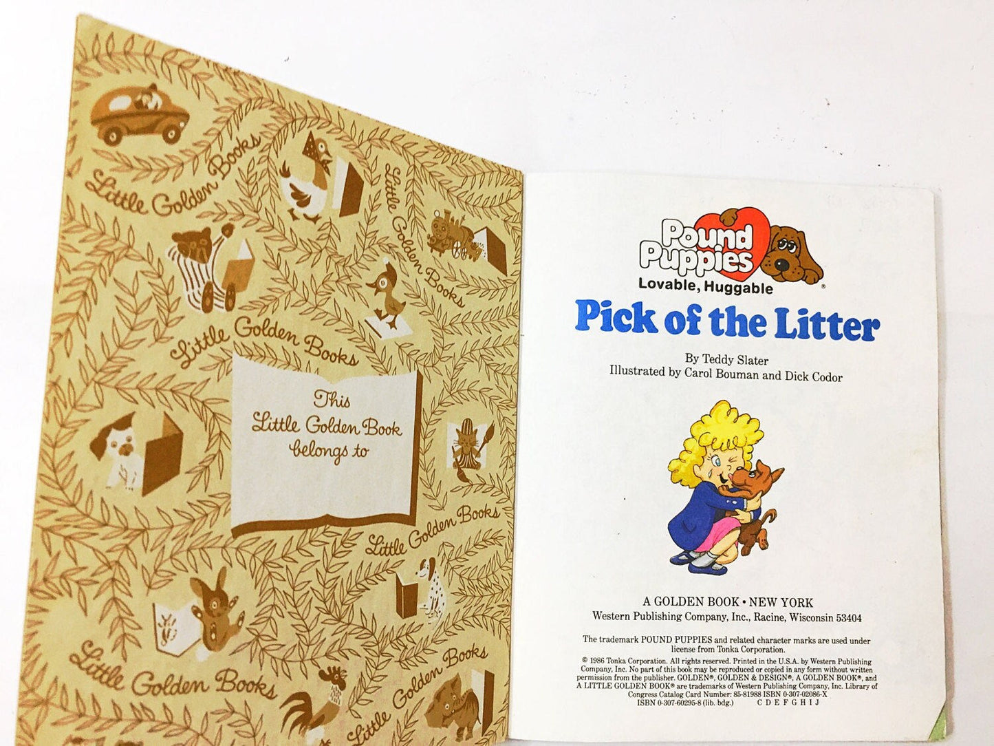 Pound Puppies. FIRST EDITION Little Golden Book. Pick of the Litter. Vintage Children's book. Teddy Slater. Bouman & Codor. Nursery decor