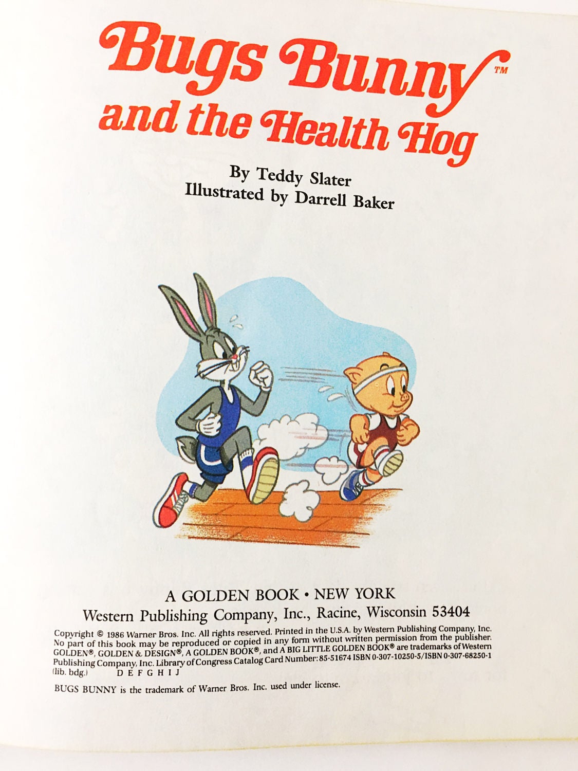 1986 Bugs Bunny and the Health Hog. FIRST EDITION vintage Little Golden Book Looney Tunes