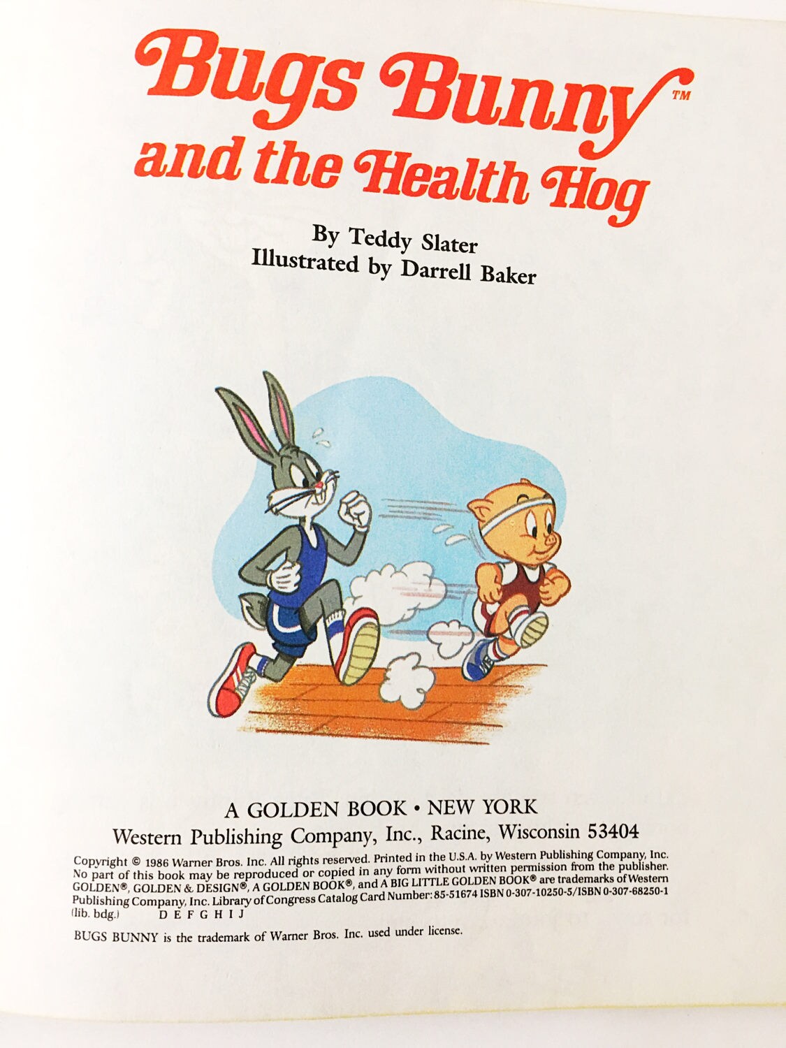 1986 Bugs Bunny and the Health Hog. FIRST EDITION vintage Little Golden Book Looney Tunes