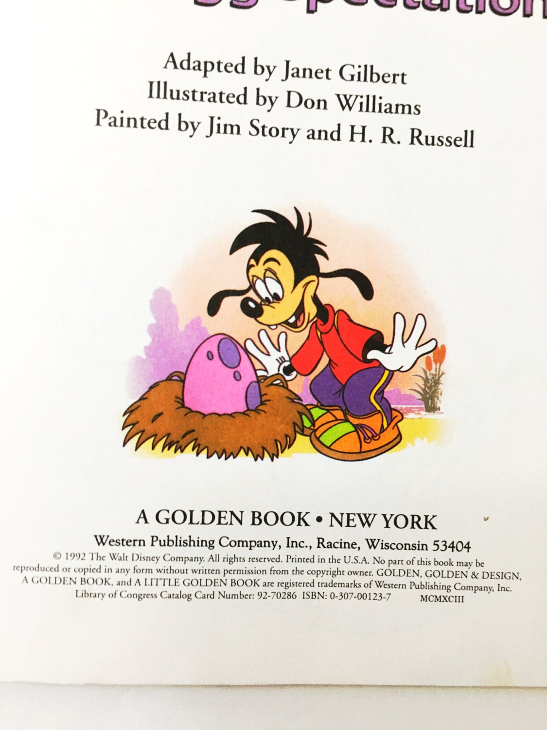 Little Golden Book. Walt Disney's Goof Troop. Great Egg-Spectacular. FIRST EDITION vintage children's book 107-87. Goofy book. Yellow decor