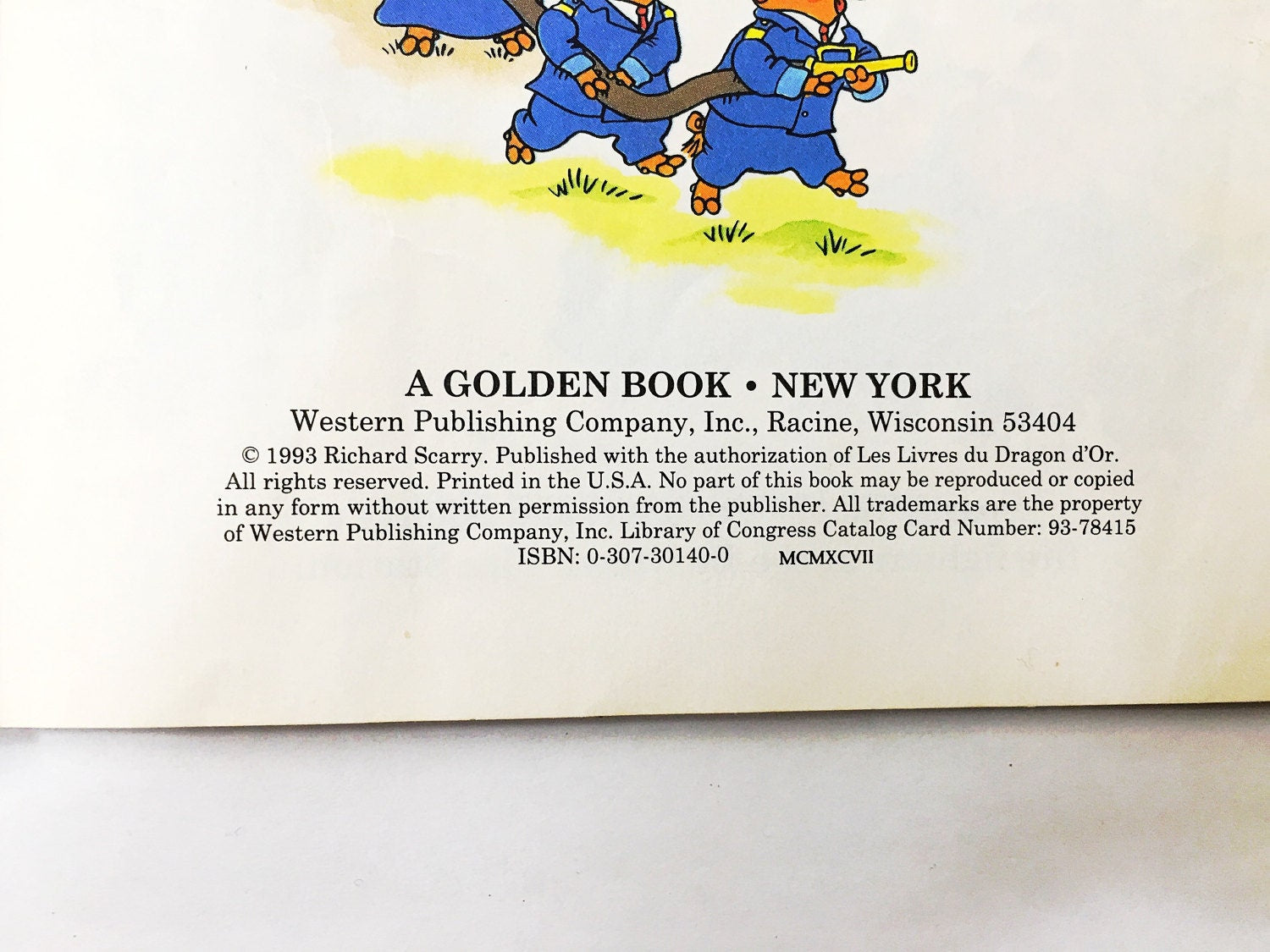 1993 Richard Scarry's Busiest Fire Fighters Ever! Vintage FIRST EDITION Little Golden Book. 93-78415. Vintage Collectible Hardback Book.