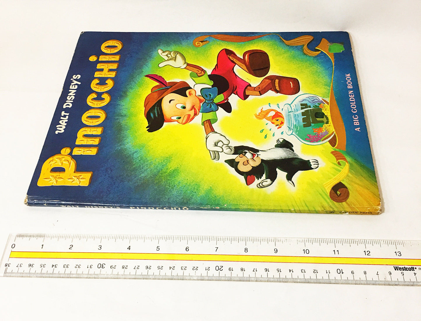 Walt Disney's Pinocchio circa 1973 Big Deluxe vintage Golden Book children's Beautiful vibrant colors. Nursery decor. New Baby Gift