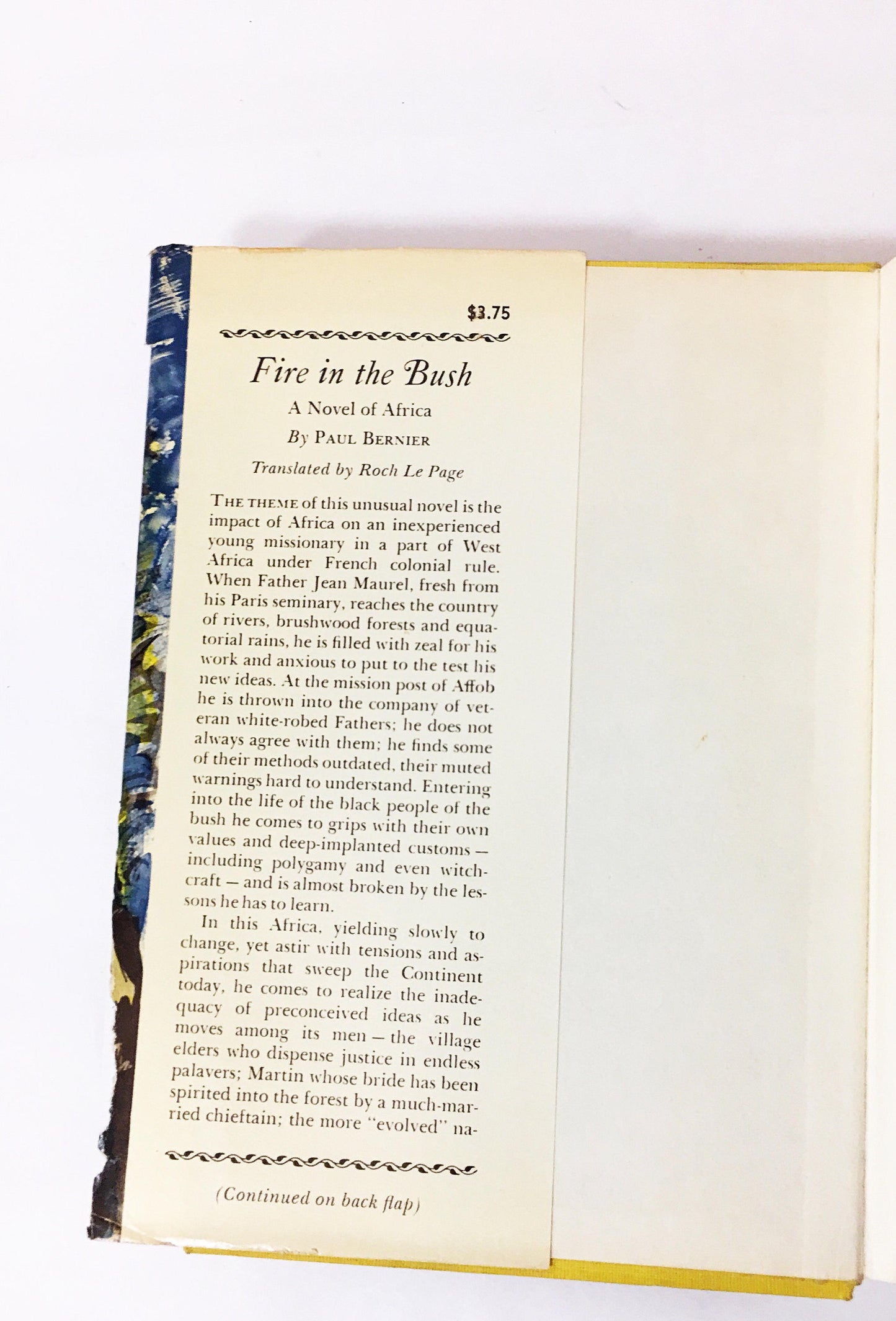 Fire in the Bush FIRST EDITION vintage book of Africa by Paul Bernier. Dust jacket P. J. Kenedy 1957. Roch Le Page. Vintage book. Gift