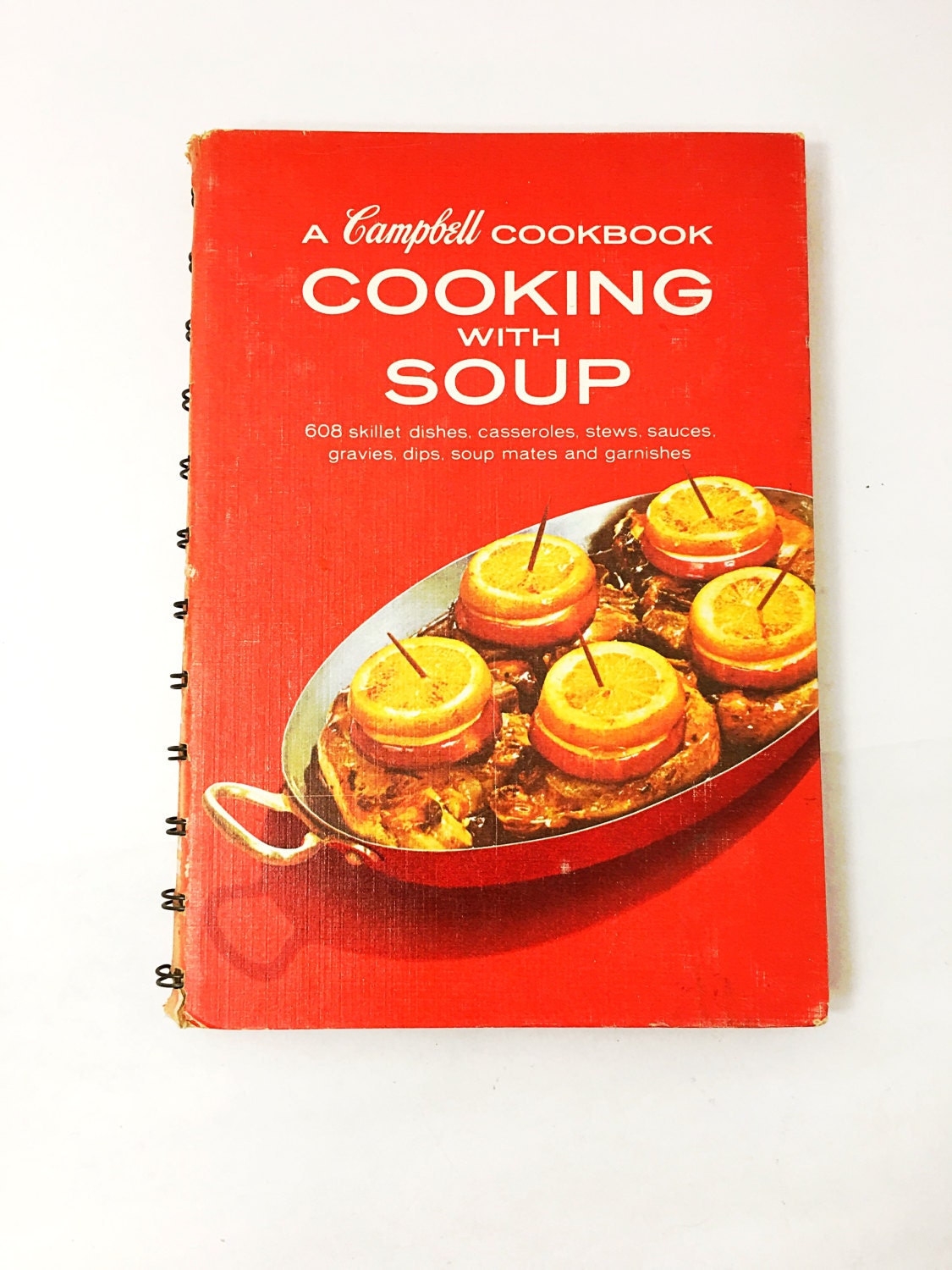 A Campbell's Cookbook. Cooking with Soup. Rare & Collectible Cookbook Red retro cookbook. Book lover gift. Andy Warhol