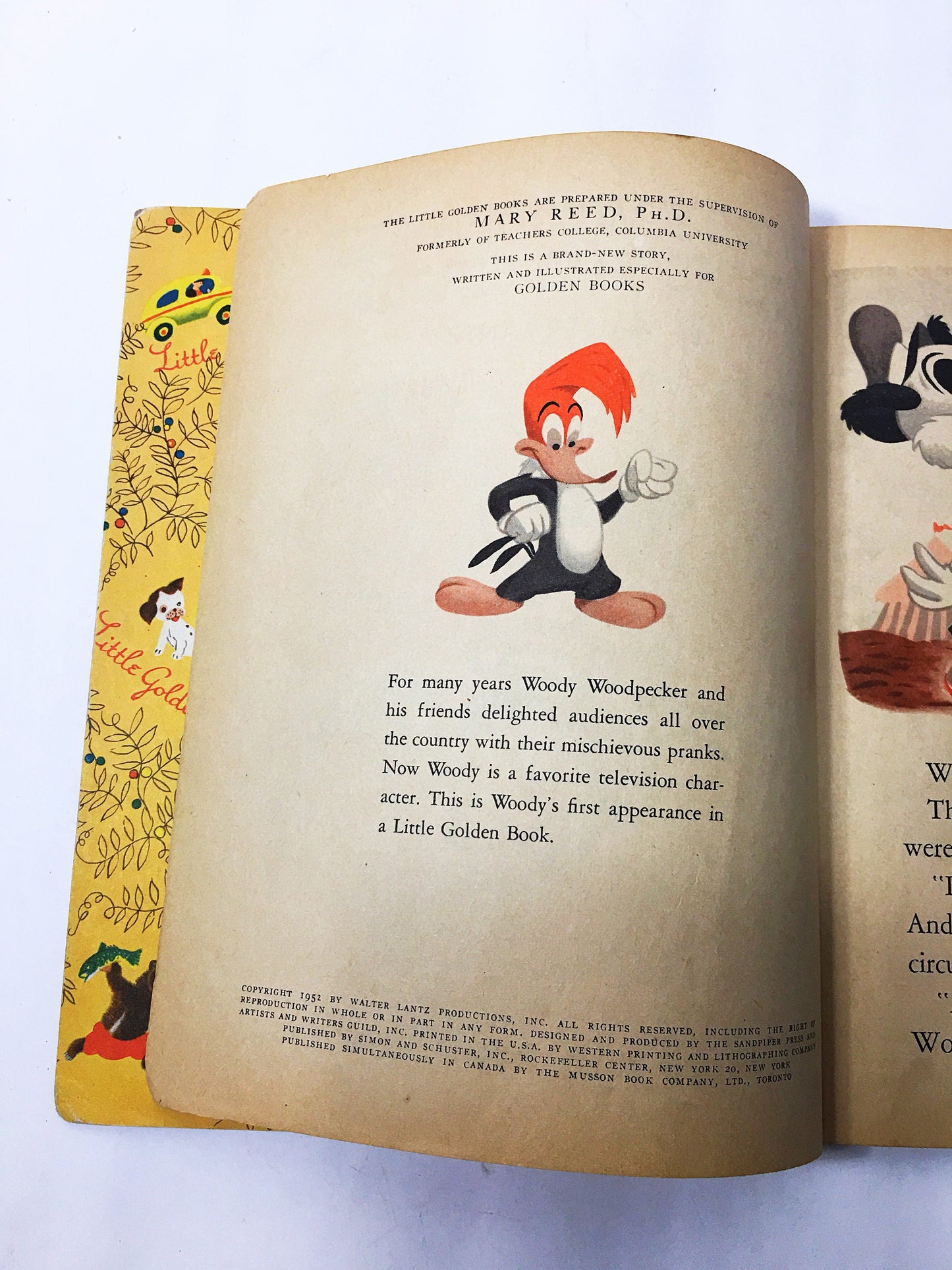 1952 Woody Woodpecker Joins the Circus. Warner Brothers Little Golden Book. Walter Lantz. First Edition children's book. Golden Press