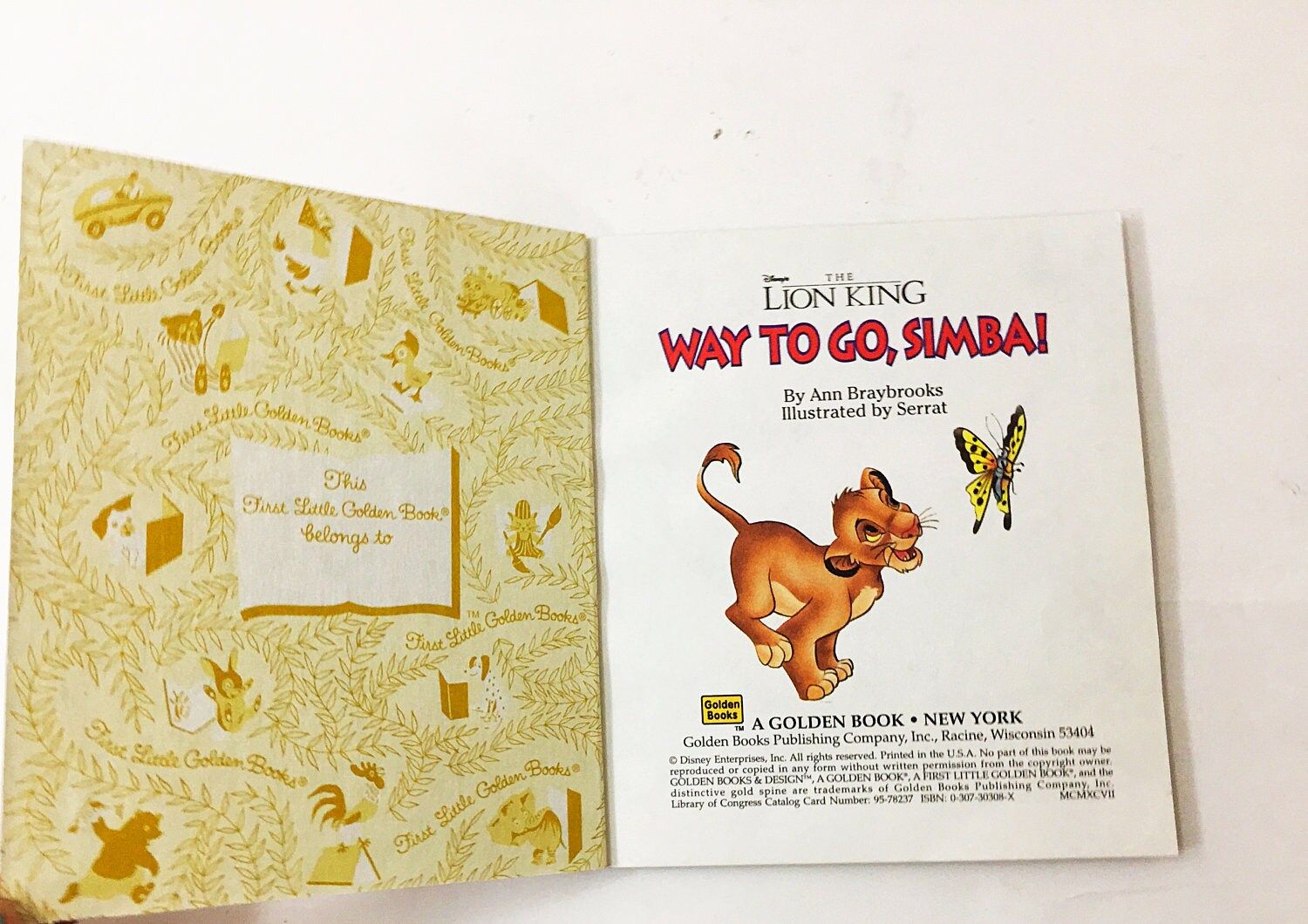 Disney's The Lion King. Way to go, Simba! A First Little Golden Book. Walt Disney. First Edition circa 1995.