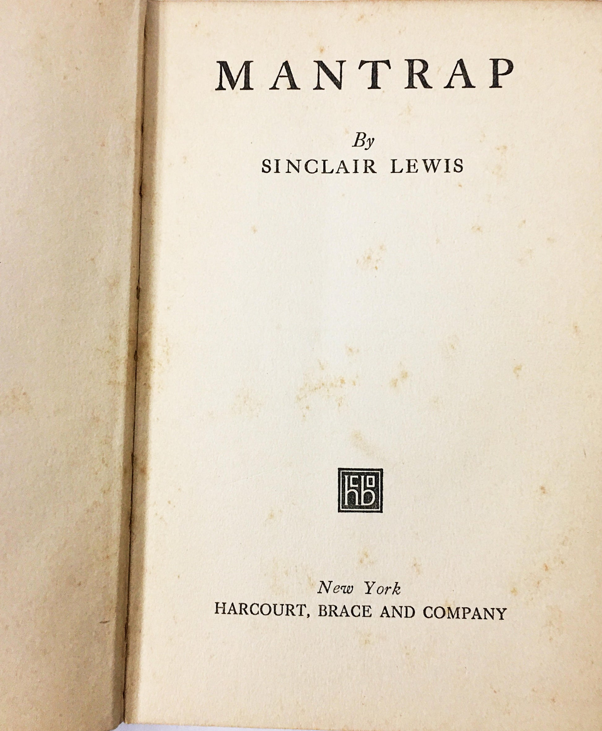 1926 Mantrap book by Sinclair Lewis. First edition antique blue book. Vintage book home decor. Pulitzer Saskatchewan gift