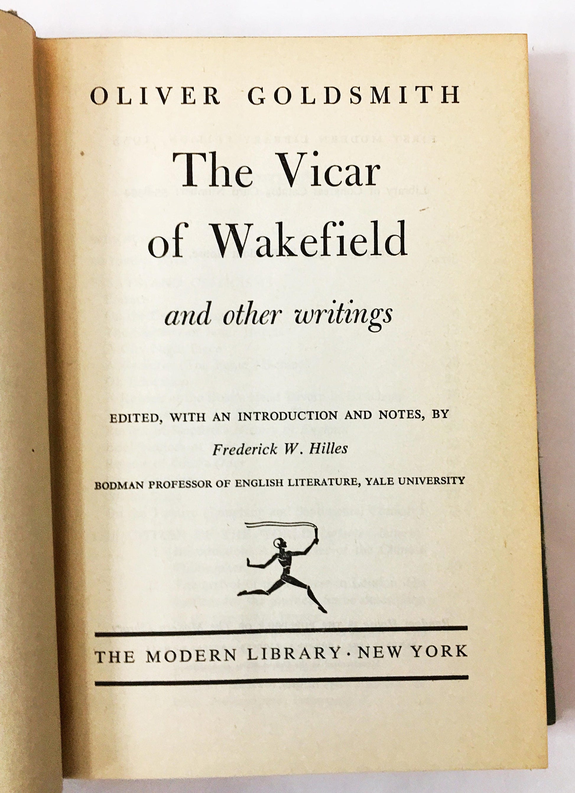 1955 Vicar of Wakefield book by Oliver Goldsmith Vintage Modern Library Everyman's Library. Honey dew green cloth boards circa 1955 No 251