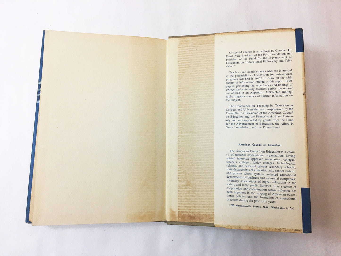 College Teaching By Television. FIRST EDITION vintage book circa 1958. John Adams. American Council on Education. Book lover gift