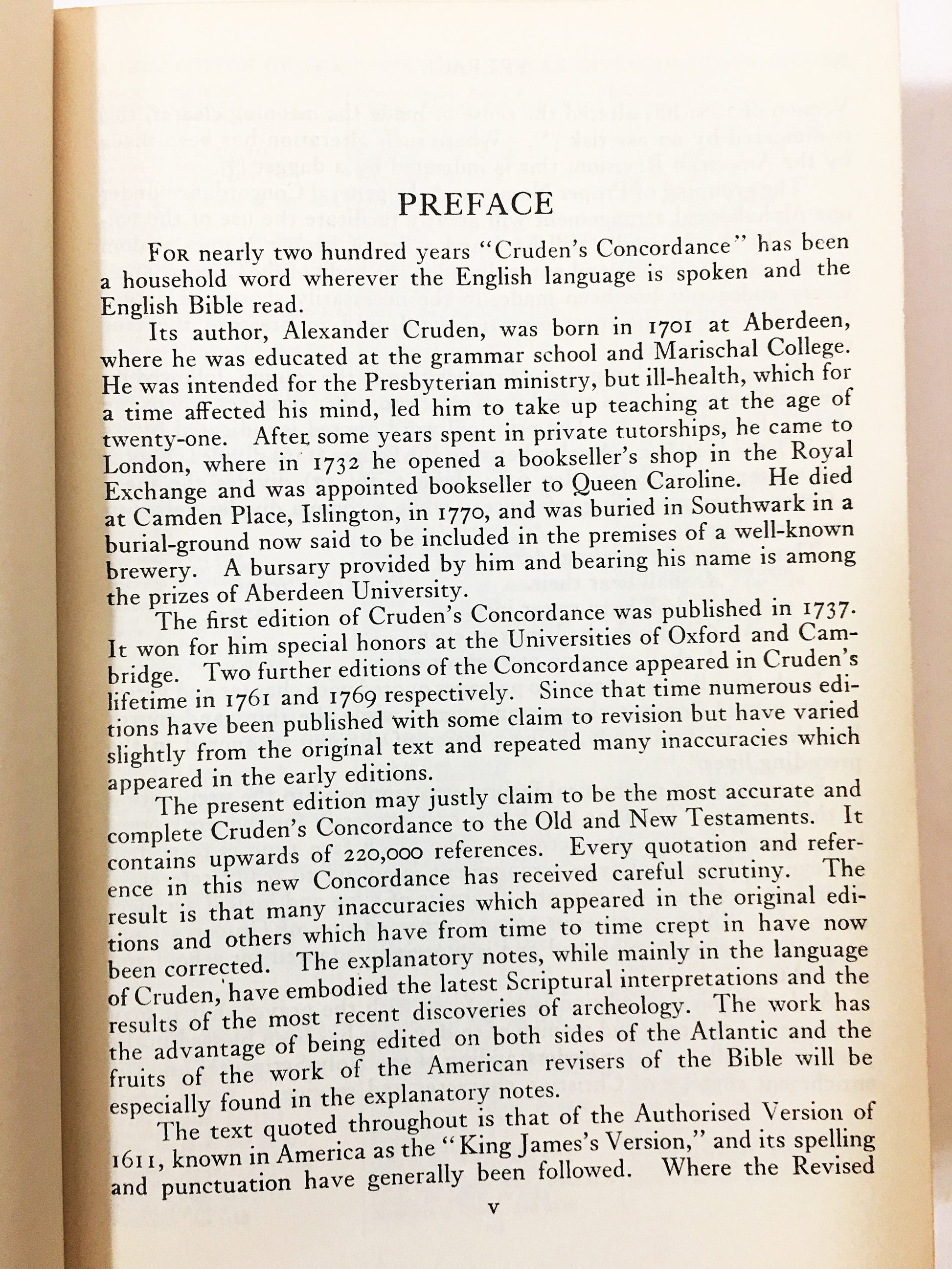 Cruden's Complete Concordance of the Old and New Testaments. Vintage book circa 1949. Cruden, Alexander. Religious book lover gift.