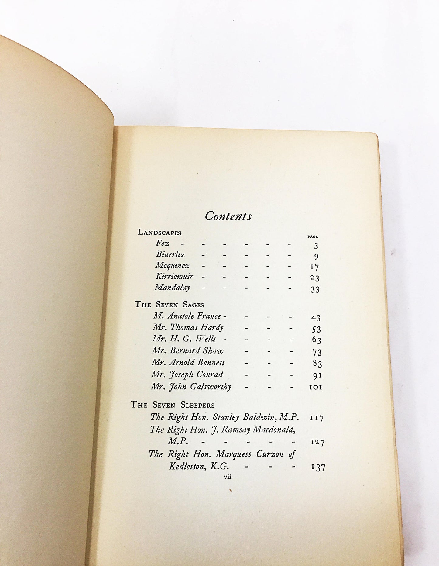 Philip Guedalla FIRST EDITION vintage Gallery book circa 1924 featuring Churchill, Hardy, Shaw, HG Wells, Conrad, Chamberlain, Cecil, Proust