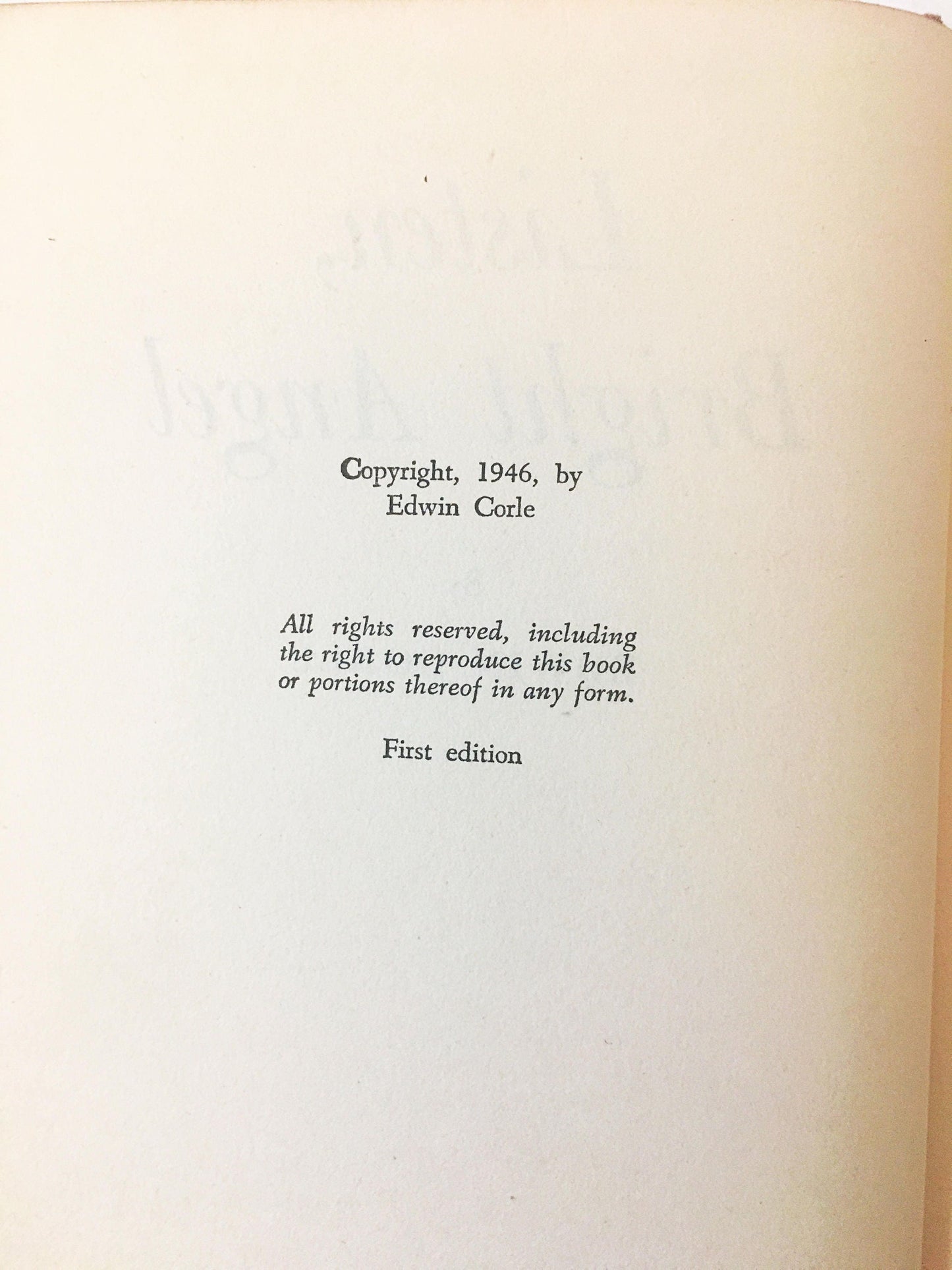 Listen, Bright Angel panorama of the Southwest First Edition book circa Edwin Corle circa 1946. New York: Duell, Sloan and Pearce