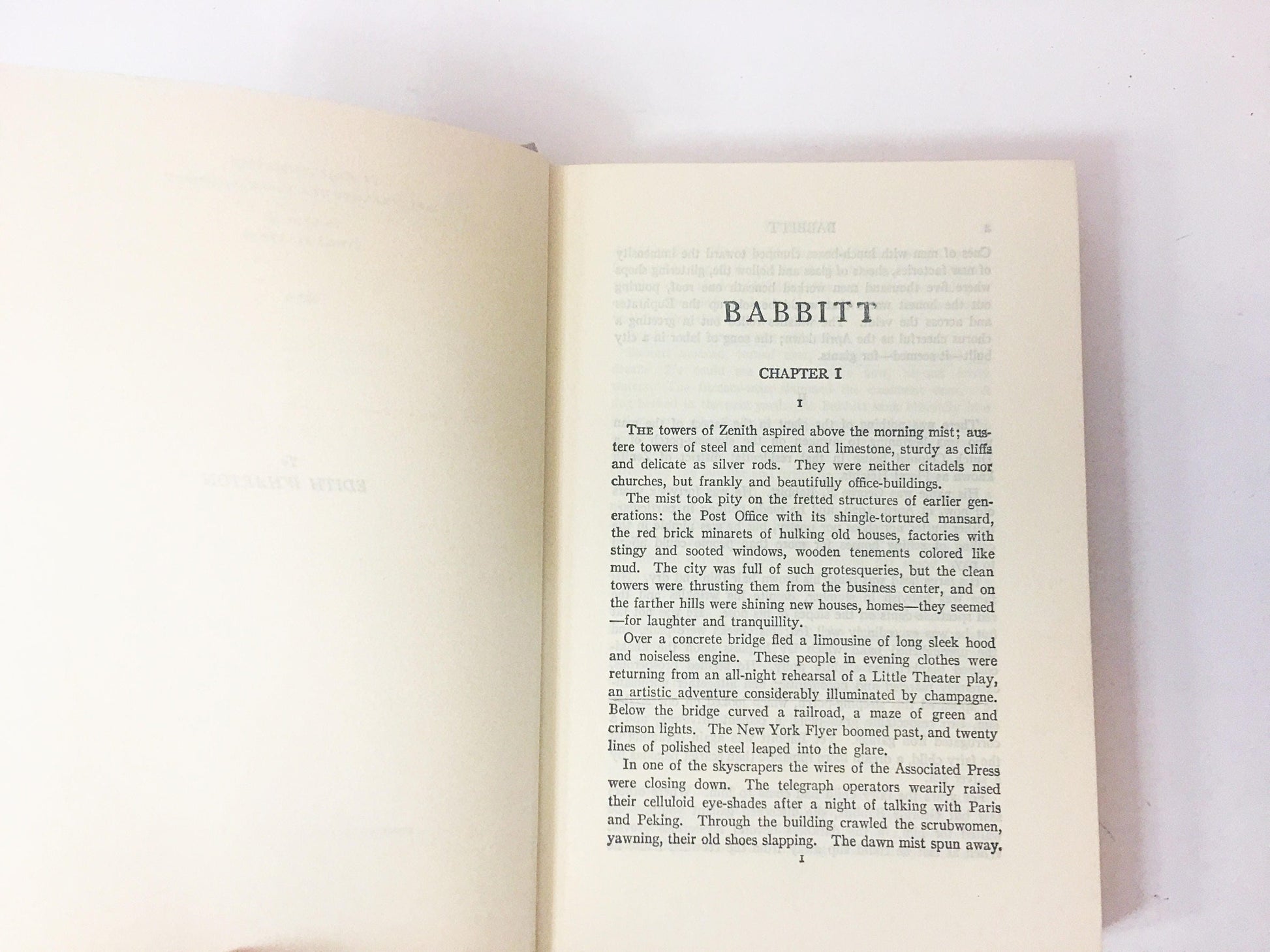 Babbitt vintage book by Sinclair Lewis circa 1950. Grey cloth Satirical novel about middle-class life and social pressure conformity.