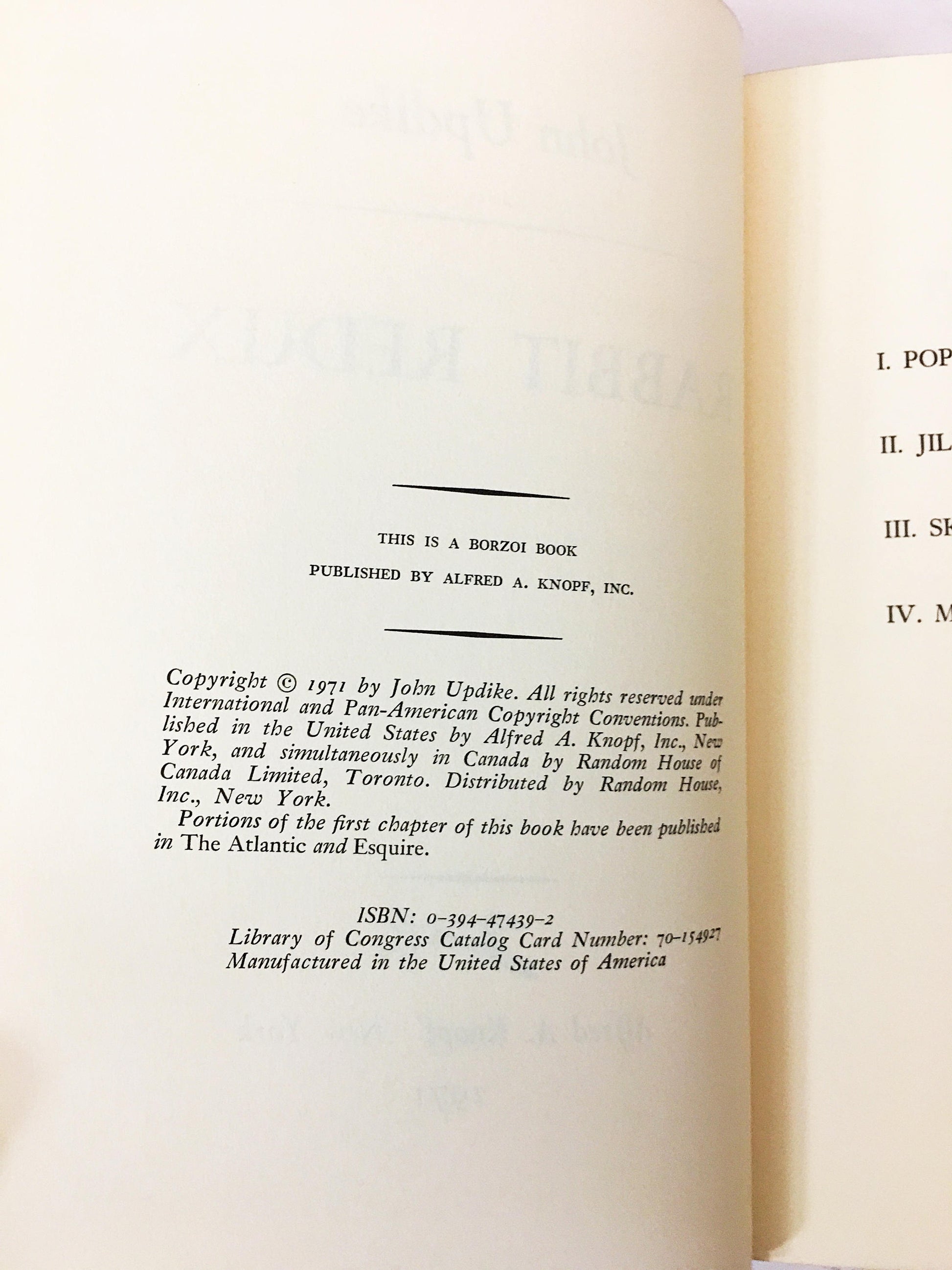 Rabbit Redux by John Updike. First Edition vintage book circa 1971. Spiritual quest of impulsive former athlete. Updike's Masterpiece. Gift