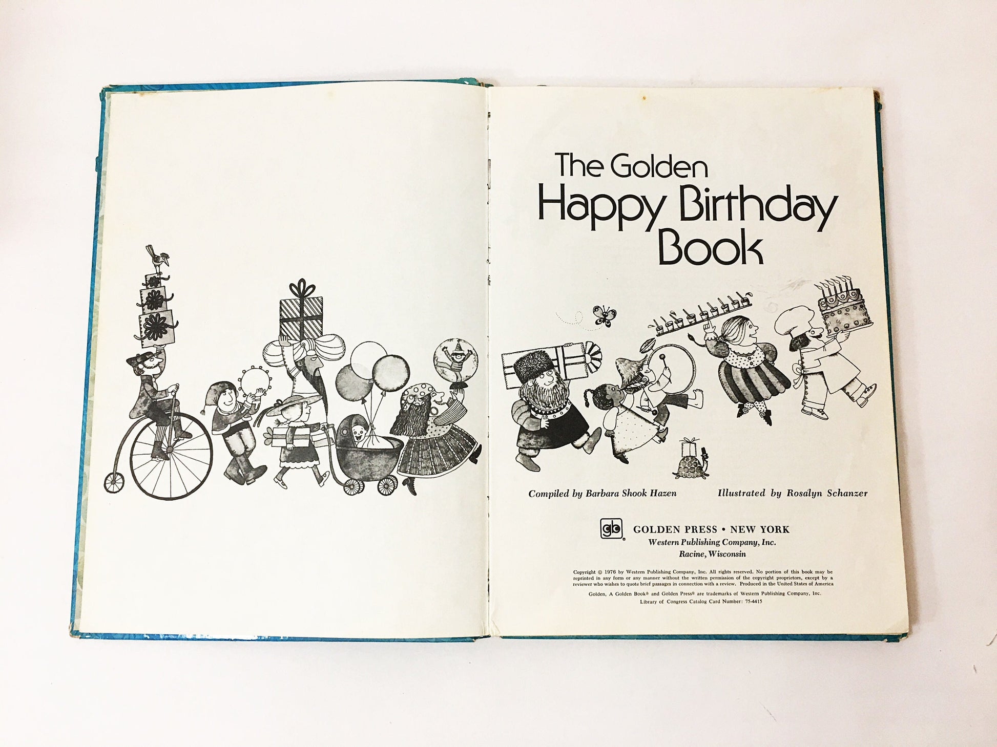 1976 Golden Happy Birthday Book vintage FIRST EDITION by Barbara Shook Hazen circa 1976. Children's Big Golden Book Deluxe.
