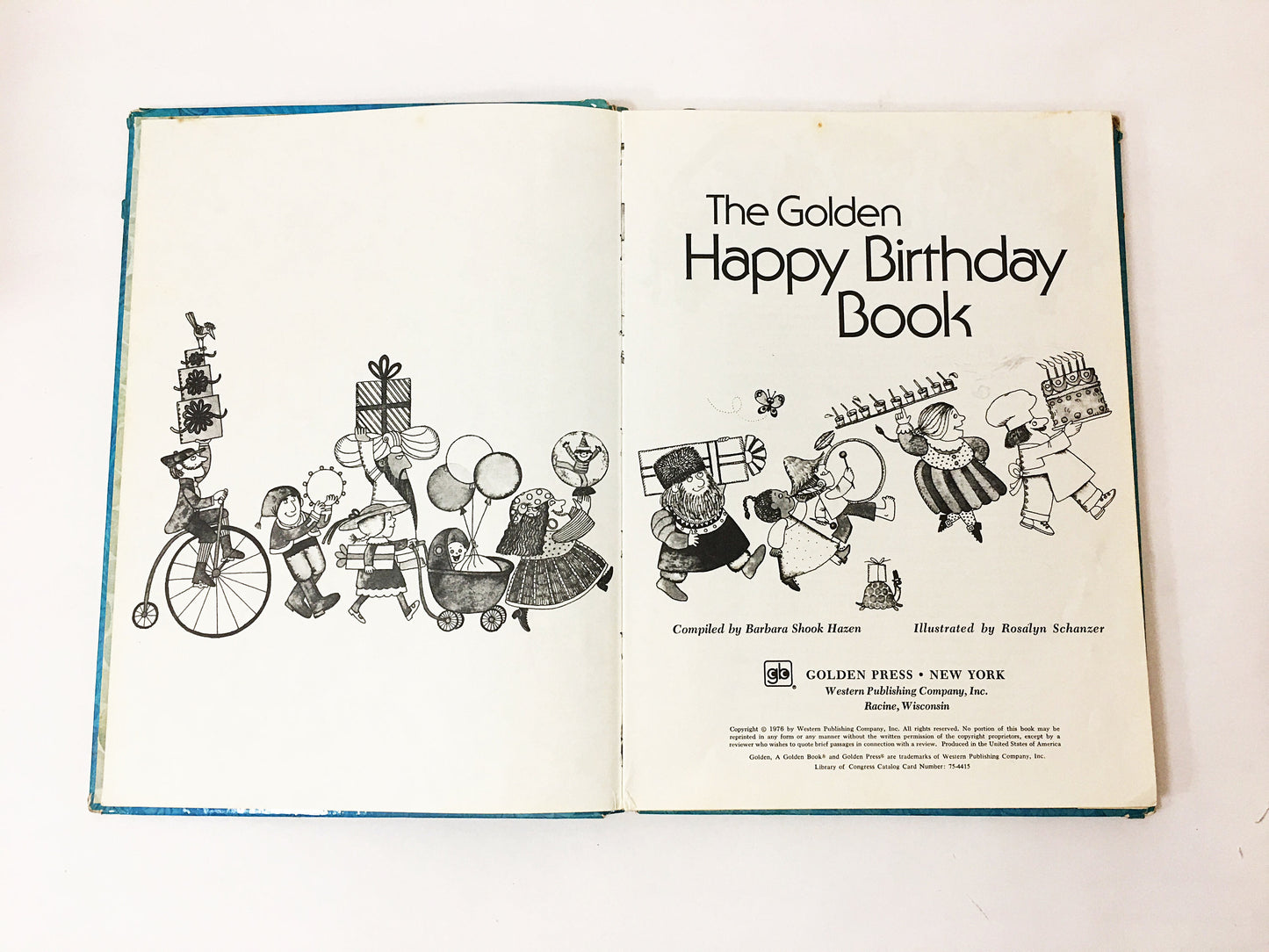 1976 Golden Happy Birthday Book vintage FIRST EDITION by Barbara Shook Hazen circa 1976. Children's Big Golden Book Deluxe.