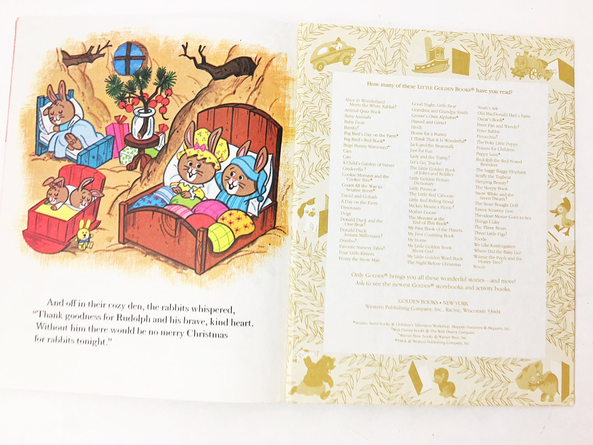 Rudolph the Red-Nosed Reindeer Shines Again vintage Little Golden Book circa 1982. Children's stocking stuffer Santa Frosty. Darrell Baker