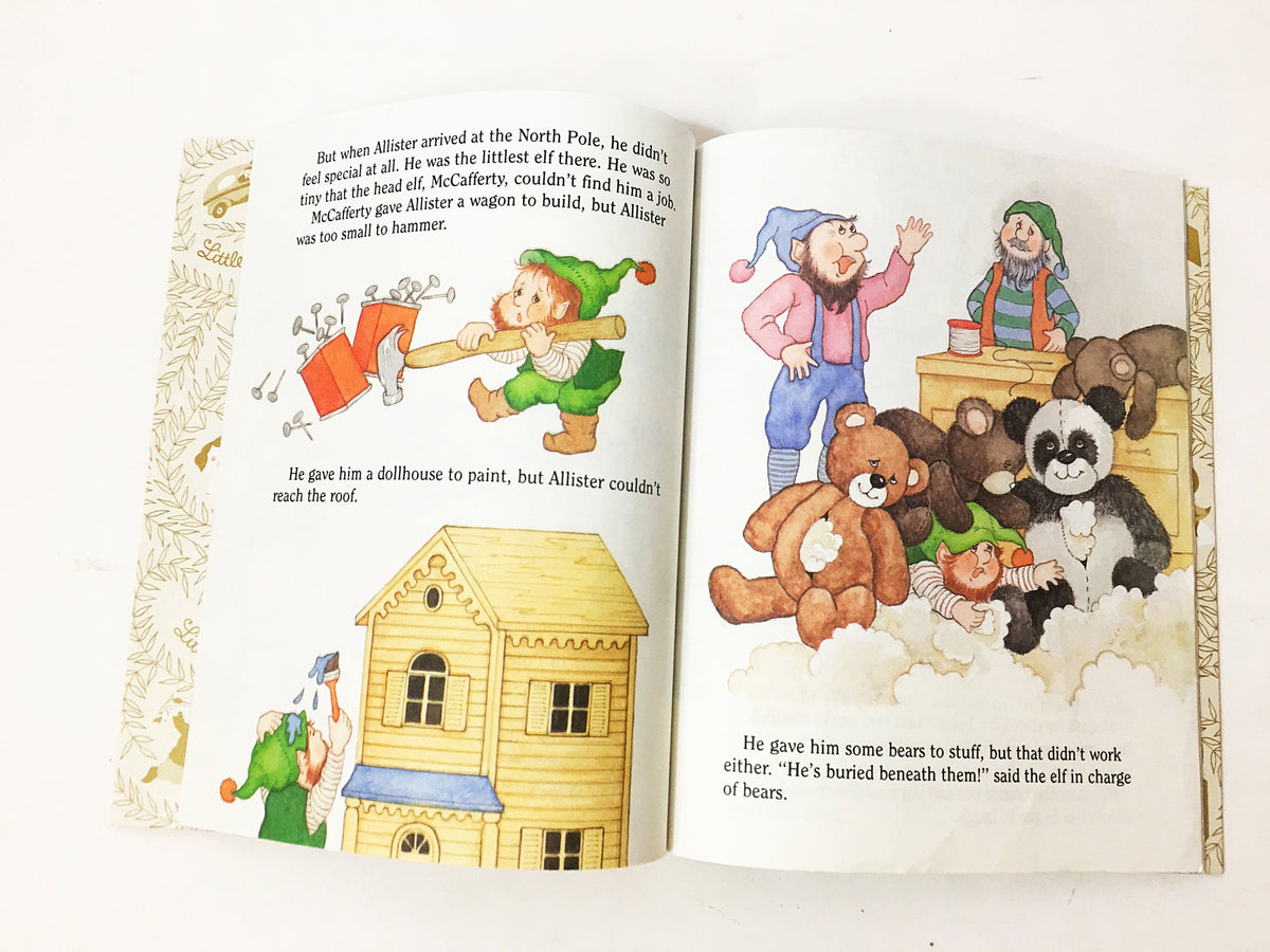 1987 Vintage Littlest Christmas Elf. Little Golden Book. Vintage Christmas book. Children's. Santa Frosty. Connie Malvern. Snow Man