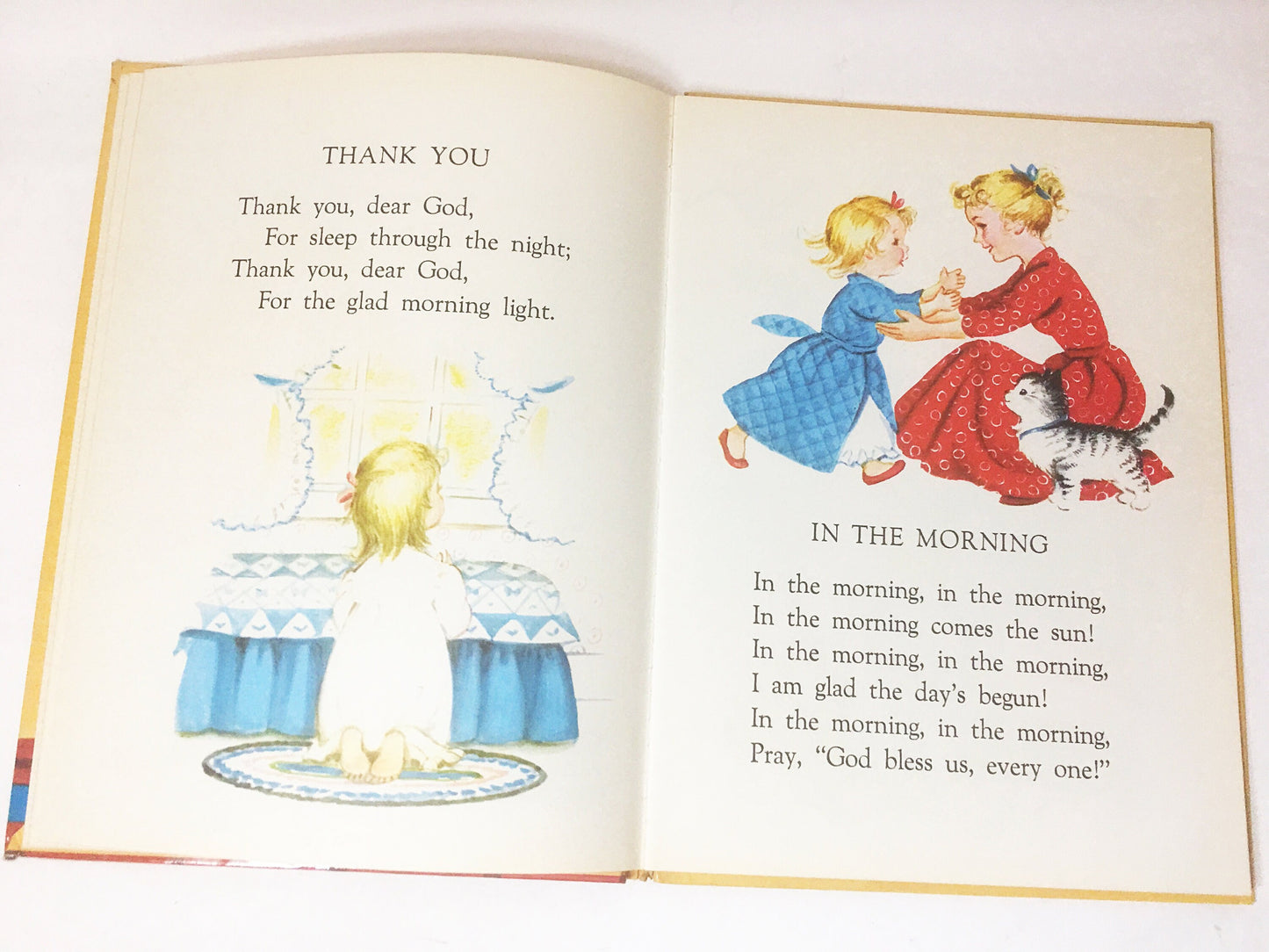 Prayers and Graces for a Small Child vintage Big Golden Book with Whimsical Illustrations circa 1959 Christian VG Condition