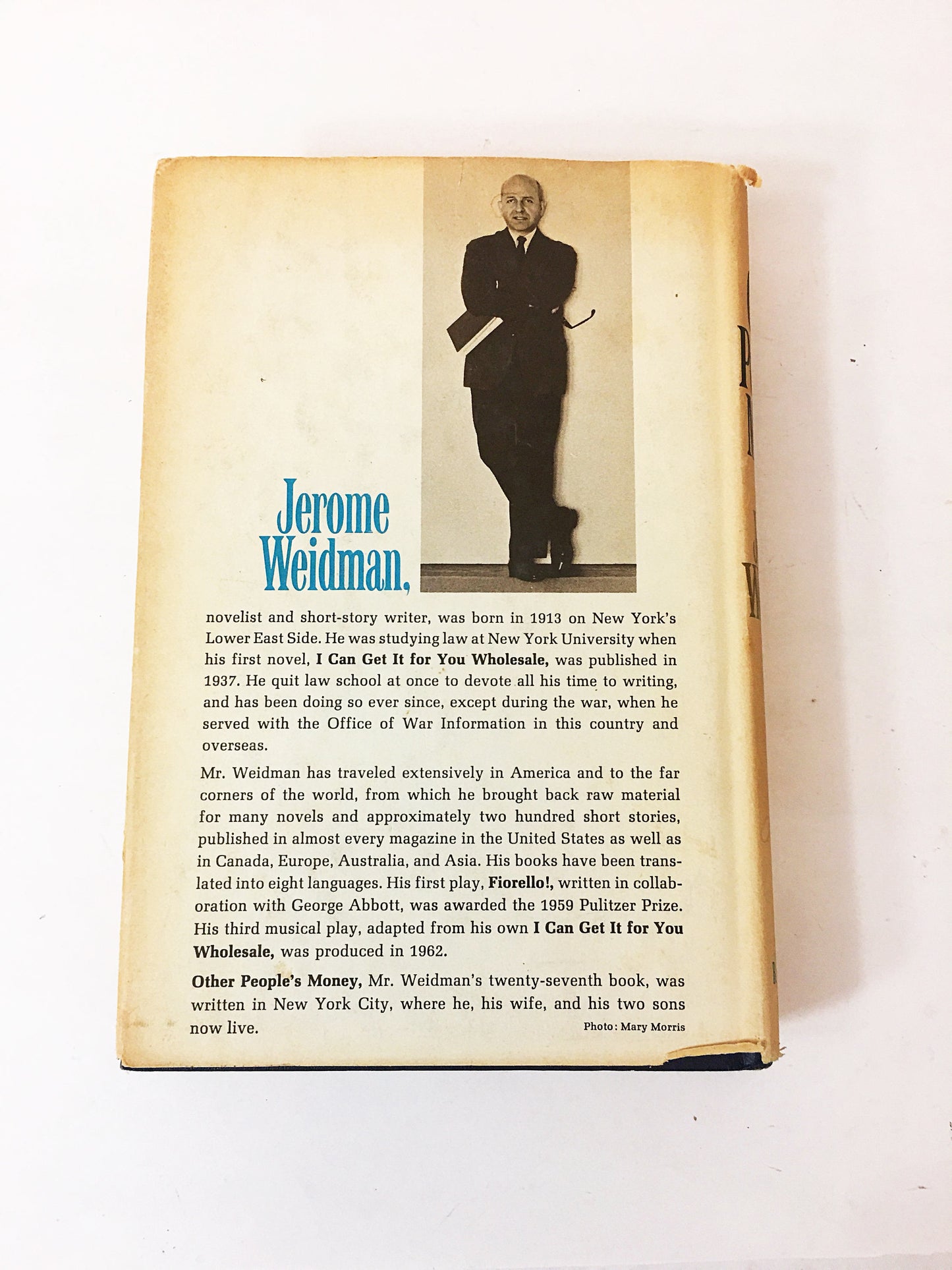 Other People's Money Vintage book circa 1967 by Jerome Weidman. Story turned movie of an orphan and his brother. Danny Devito, Gregory Peck