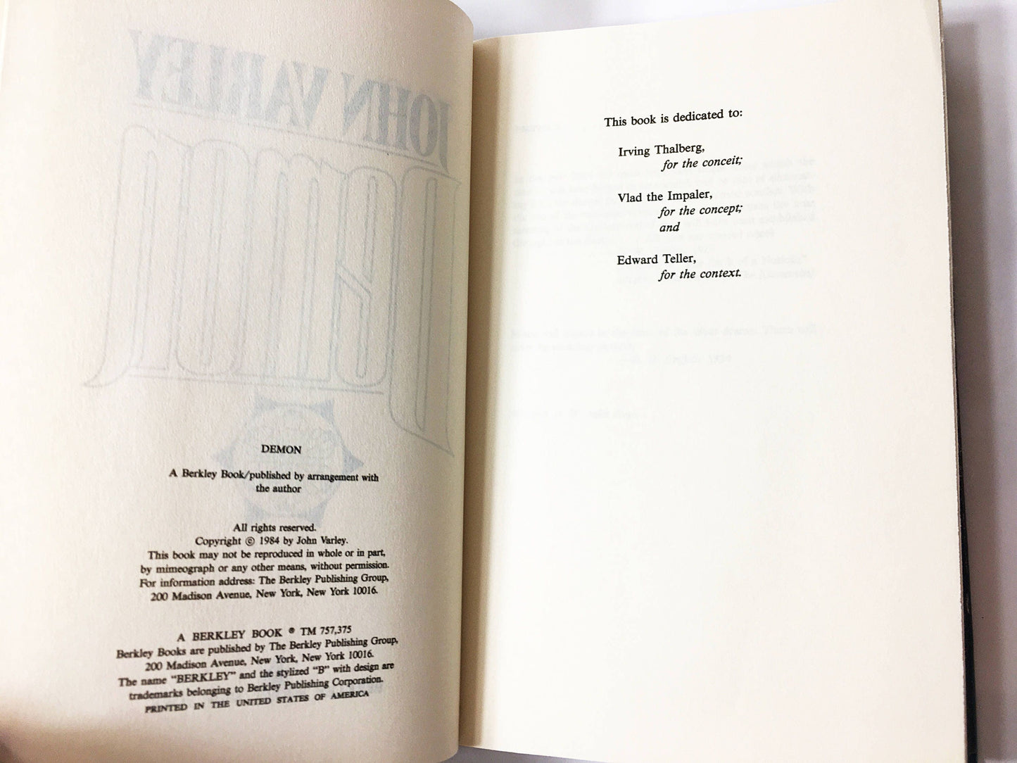 Demon the Gaea Trilogy Vintage book by John Varley about an Alien who has trapped humans in her mind. Scifi bookshelf decor Marilyn Monroe