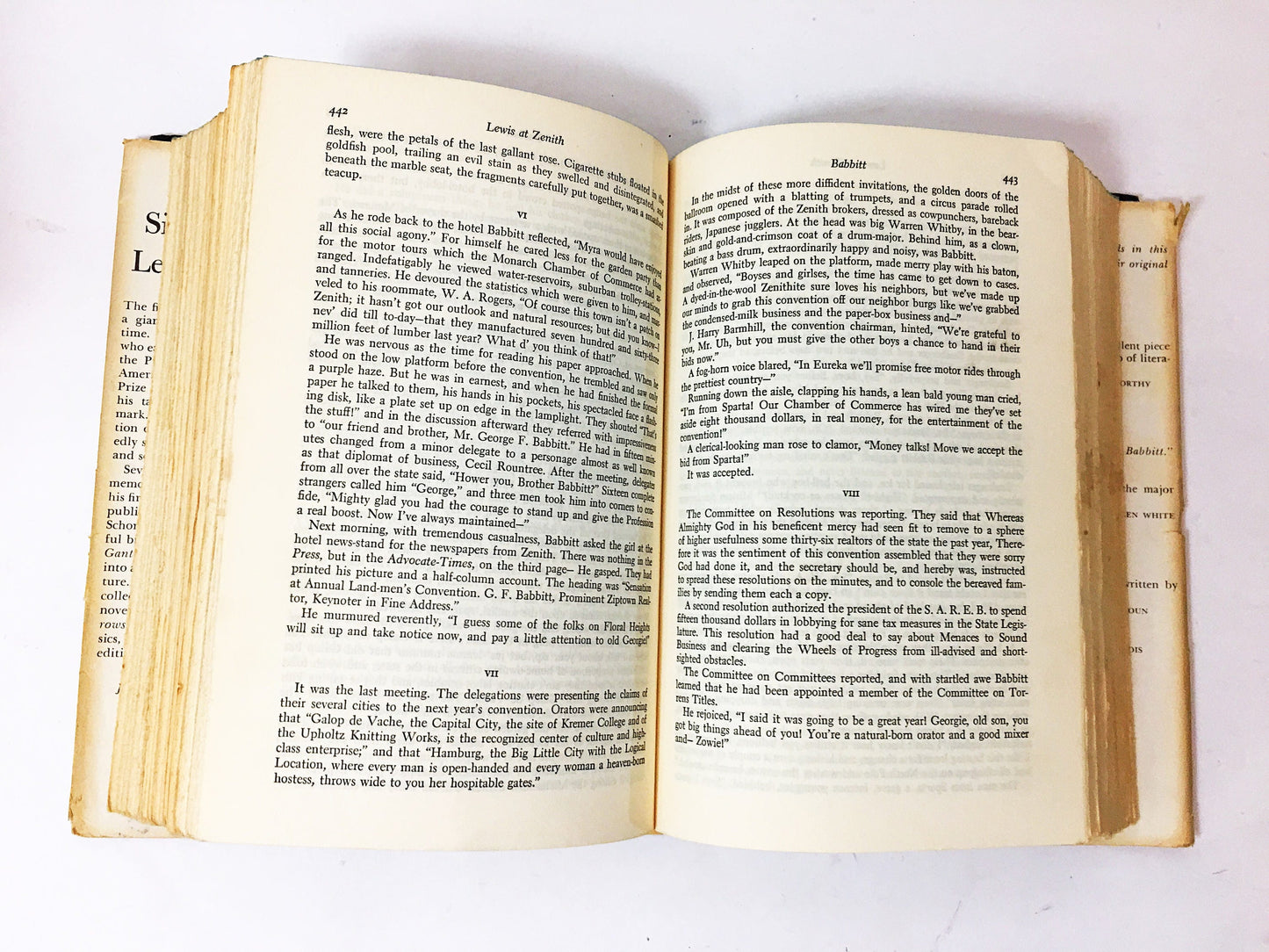 1961 Lewis at Zenith by Sinclair Lewis includes Main Street, Babbitt and Arrowsmith Vintage book gift.