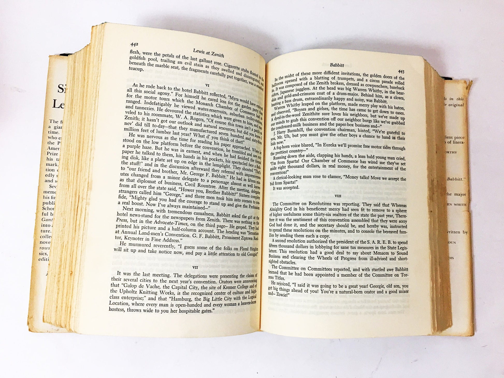 1961 Lewis at Zenith by Sinclair Lewis includes Main Street, Babbitt and Arrowsmith Vintage book gift.