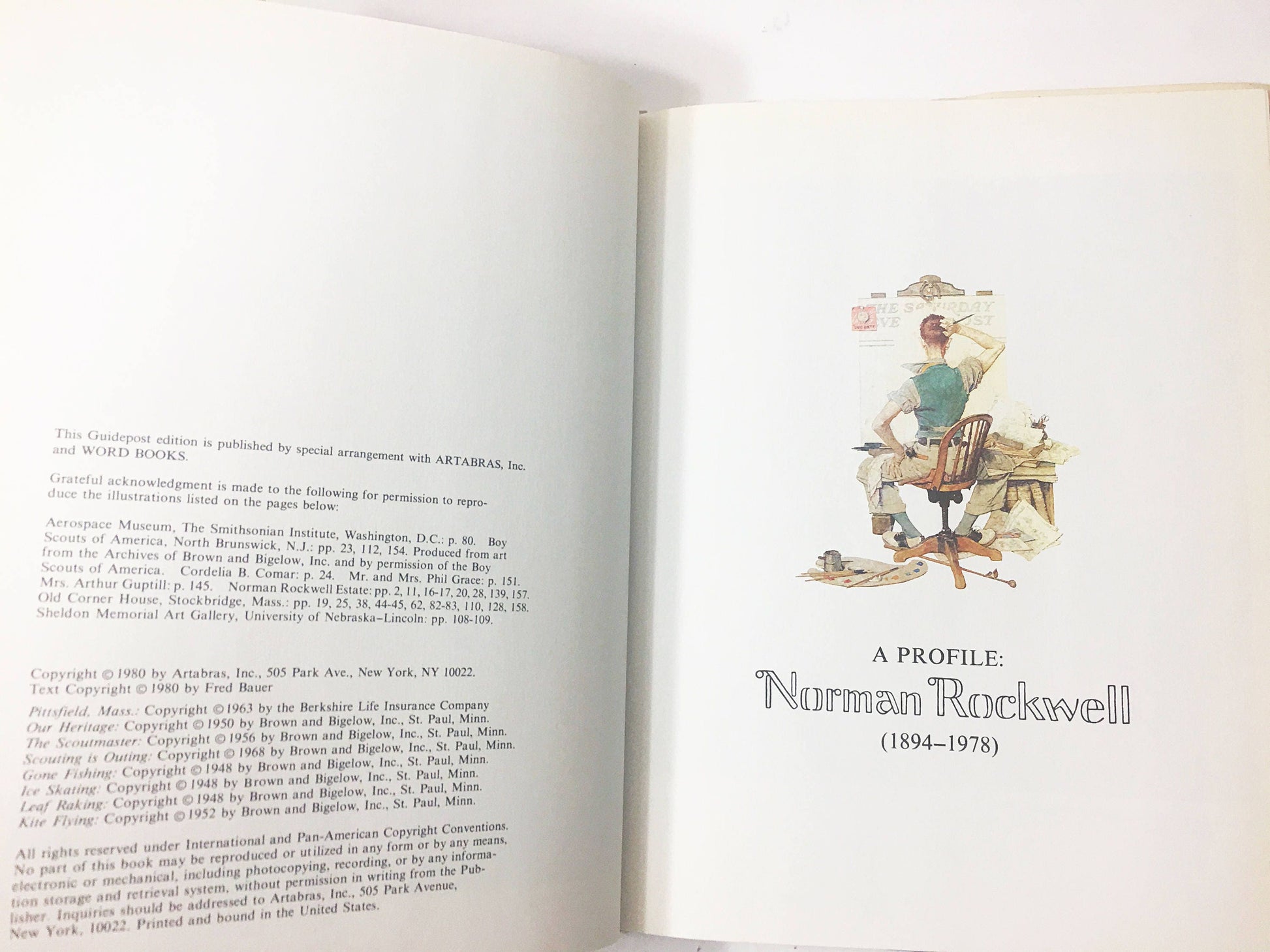 The Faith of America. Norman Rockwell. Christian religious book. Christmas gift. Saturday Evening Post. American families. White book decor.