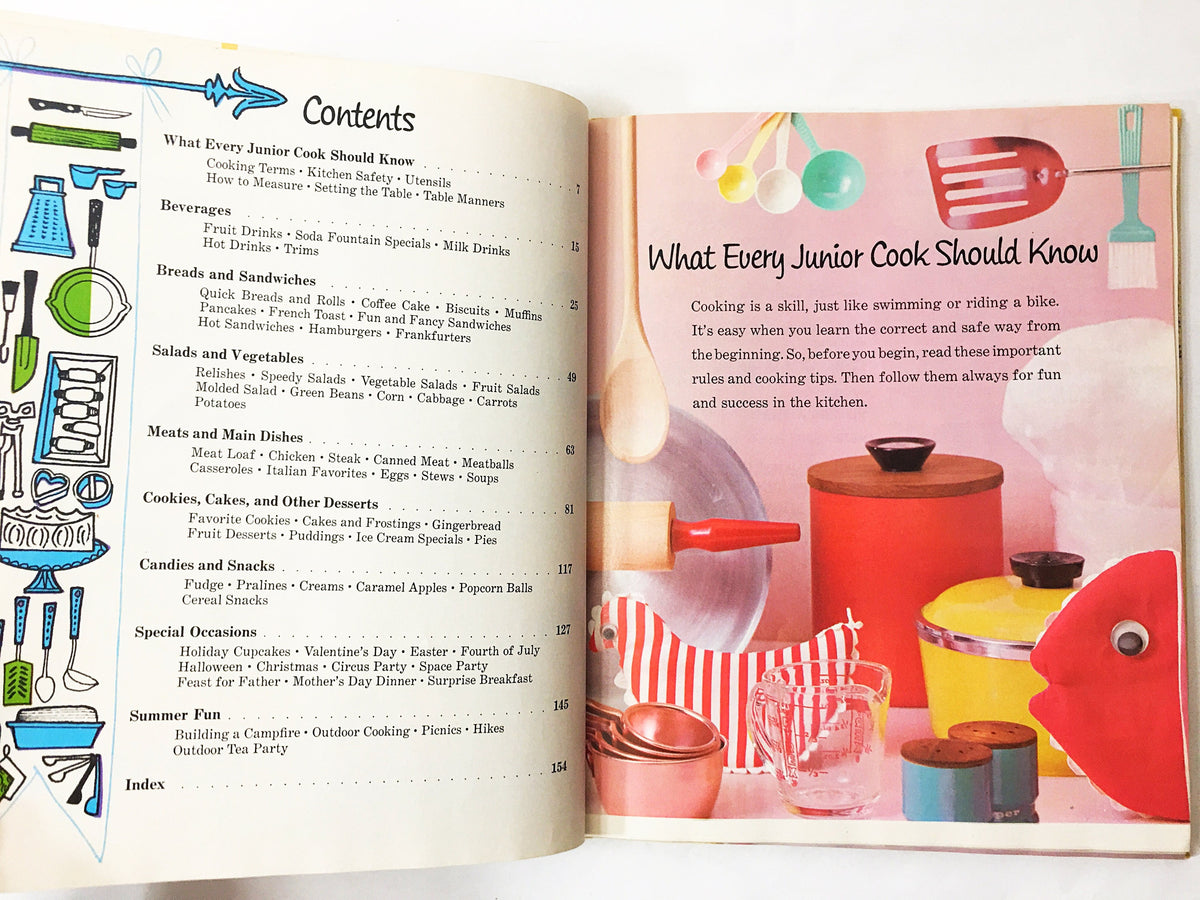 Betty Crocker's New Boys & Girls Cookbook FIRST EDITION Vintage Cookbook circa 1965 American Cookery Retro Recipes for kids Christmas