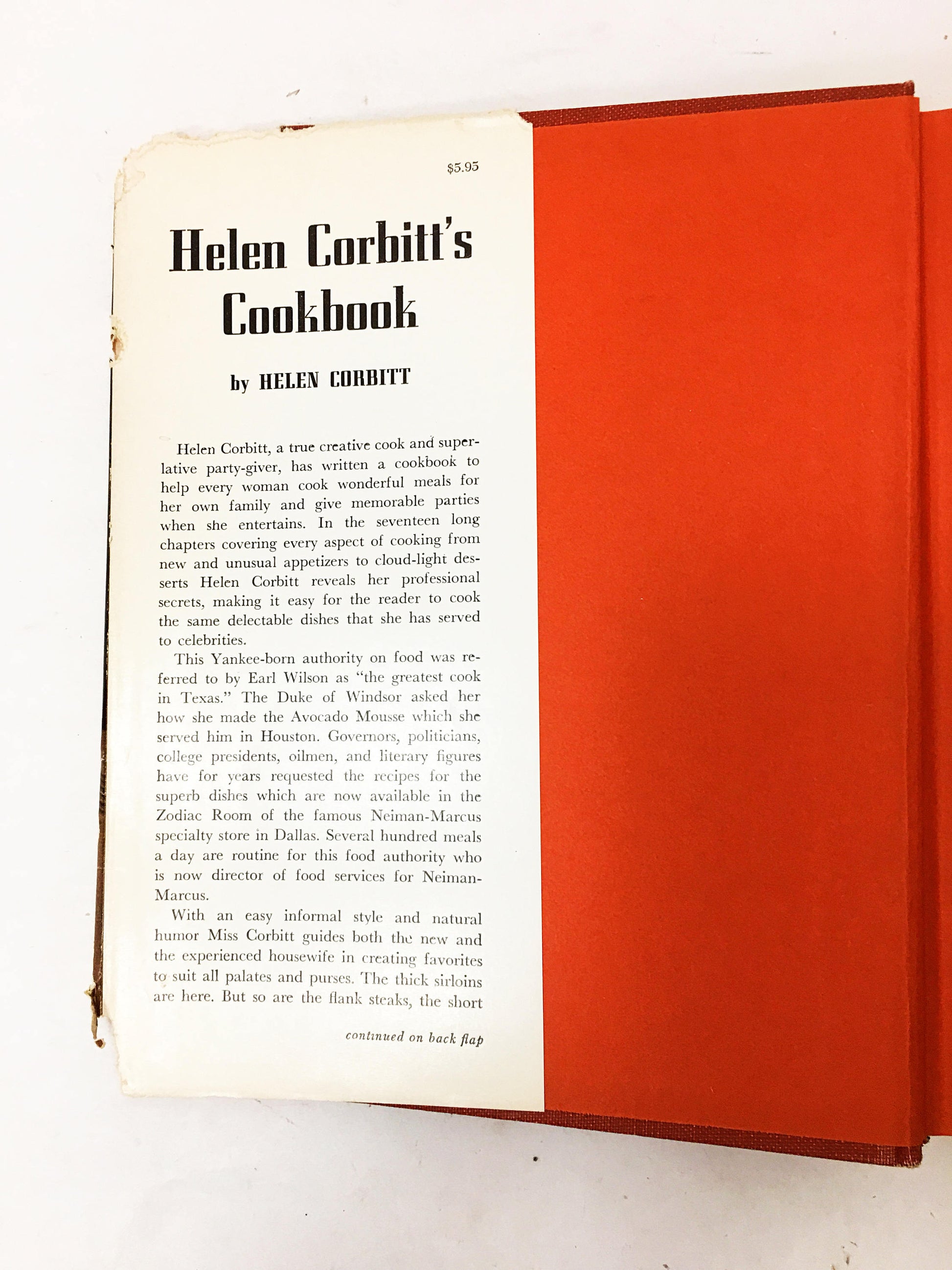 Helen Corbitt's Cookbook circa 1957. 25th Printing. Mid-century cookbook. Iconic Cook Book. Vintage book. Neiman-Marcus Restaurant