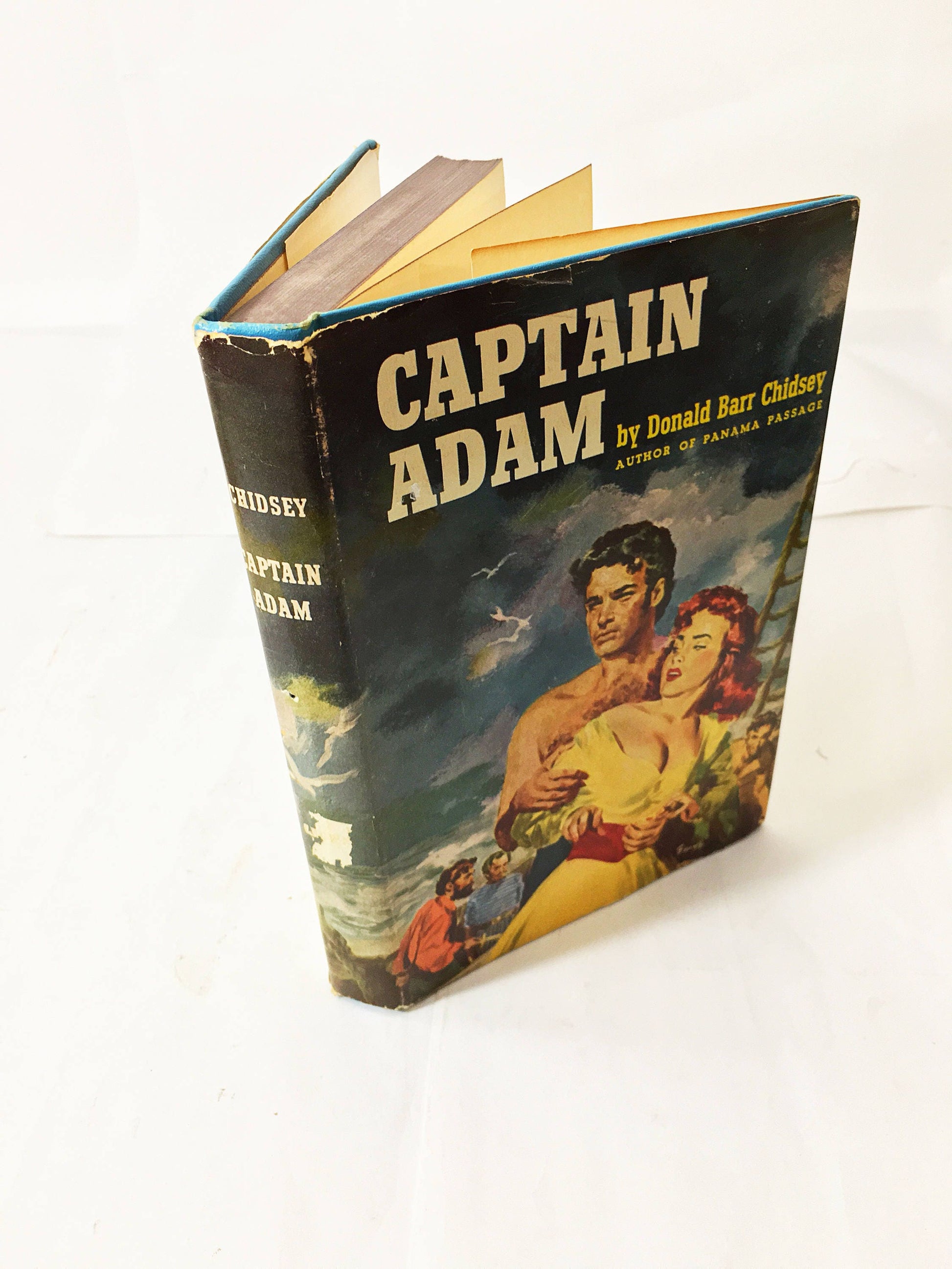 Captain Adam Vintage FIRST EDITION book about love and independence Pulp fiction by Donald Barr Chidsey circa 1953. Home bookshelf decor