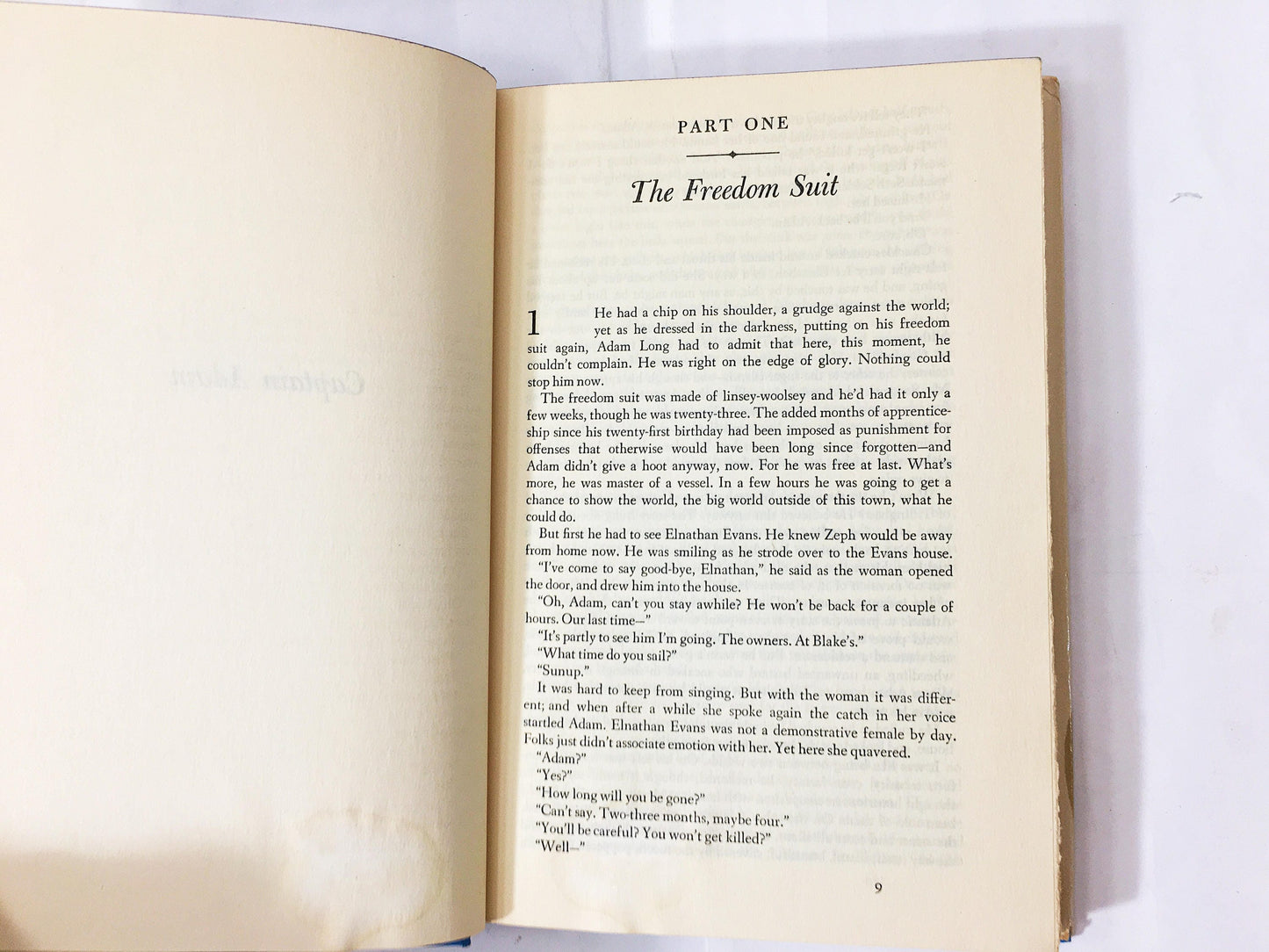 Captain Adam Vintage FIRST EDITION book about love and independence Pulp fiction by Donald Barr Chidsey circa 1953. Home bookshelf decor