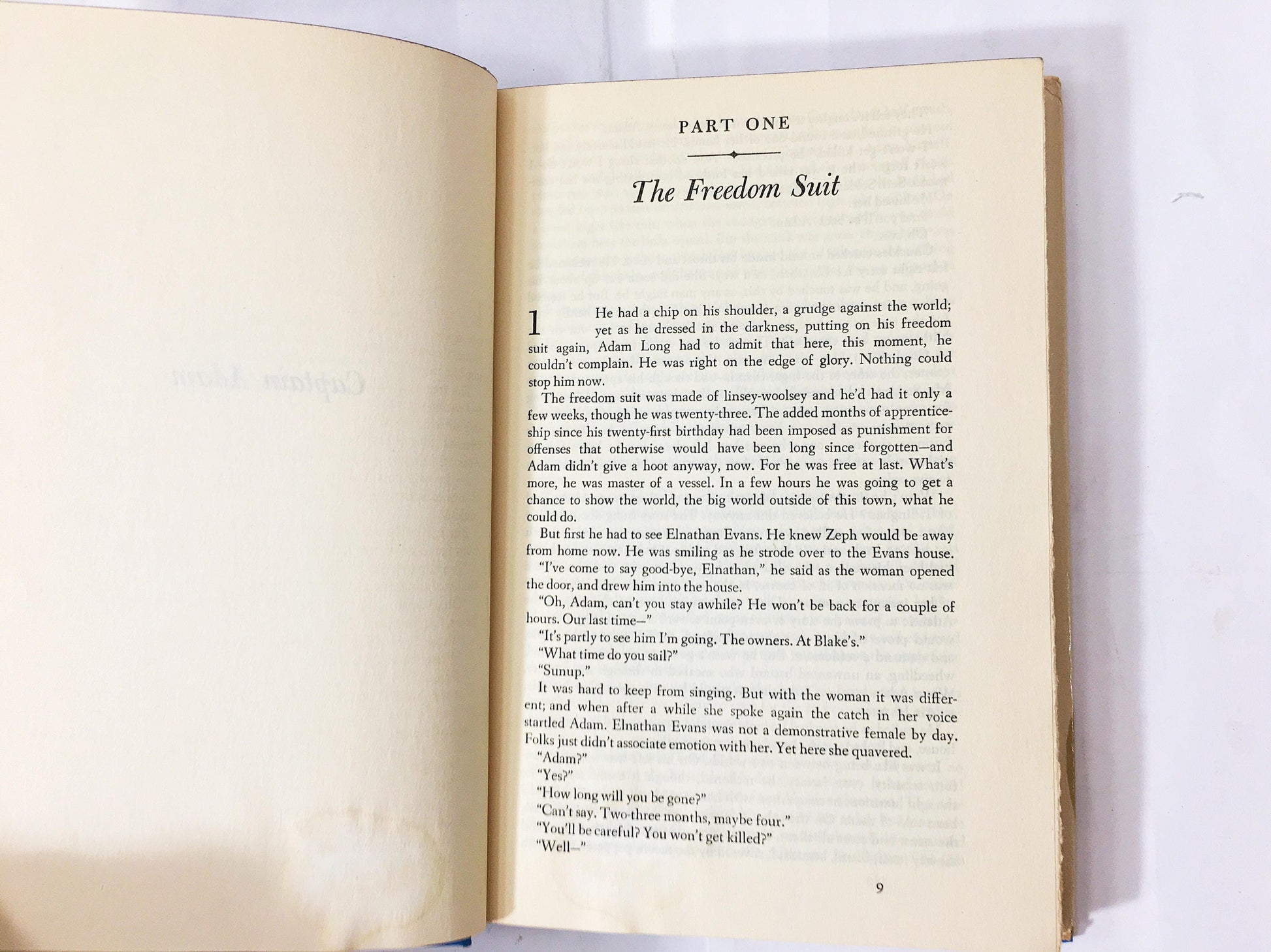Captain Adam Vintage FIRST EDITION book about love and independence Pulp fiction by Donald Barr Chidsey circa 1953. Home bookshelf decor