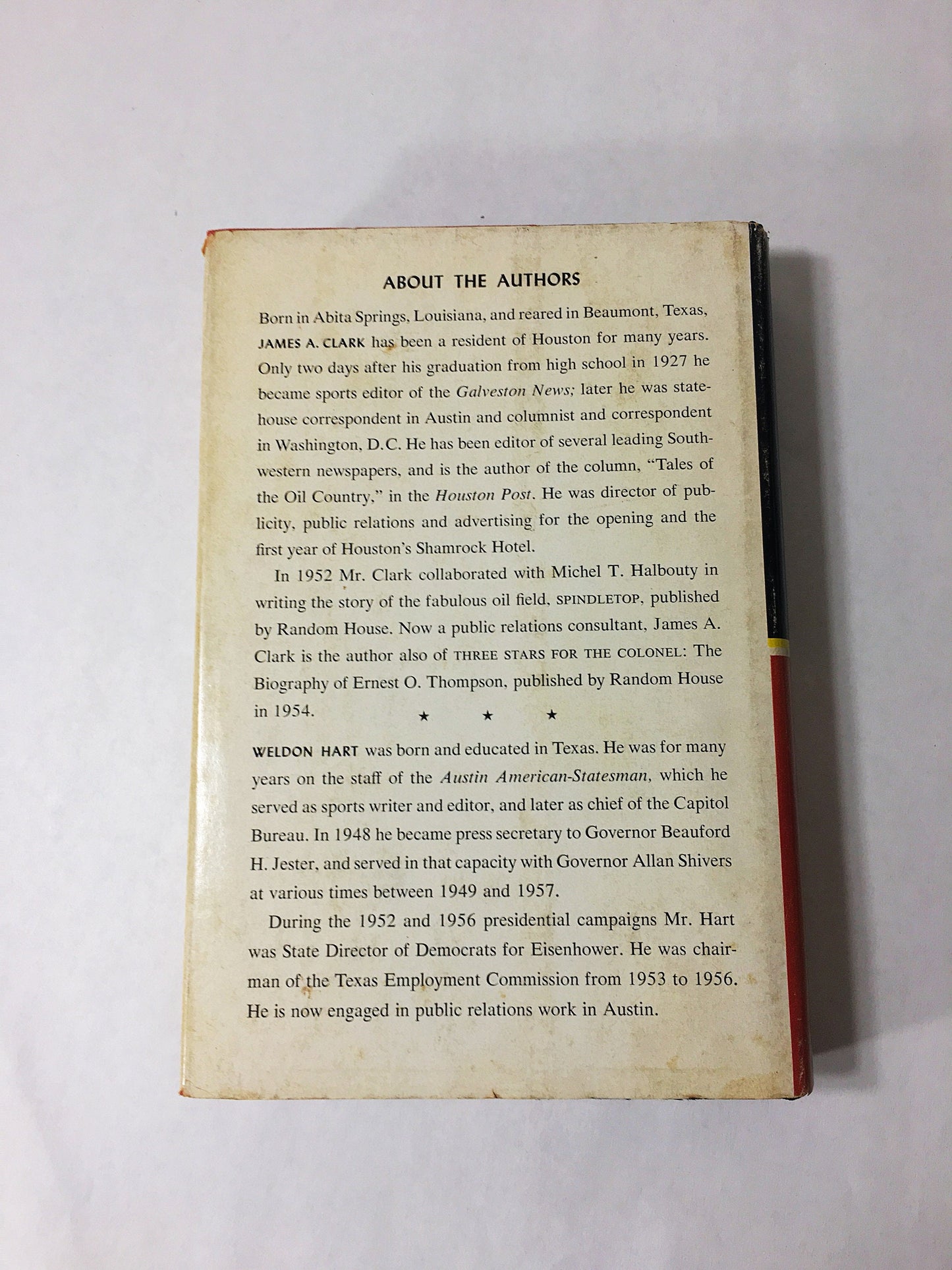 Texas Governor Will Hobby Tactful Texan FIRST EDITION vintage Biography book circa 1958 by James Clark Fantastic history lover gift.