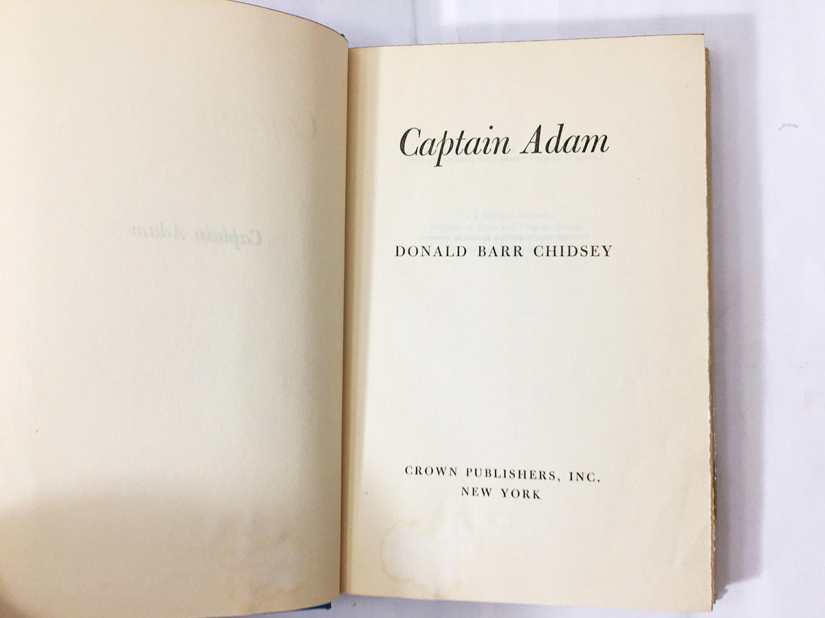Captain Adam Vintage FIRST EDITION book about love and independence Pulp fiction by Donald Barr Chidsey circa 1953. Home bookshelf decor
