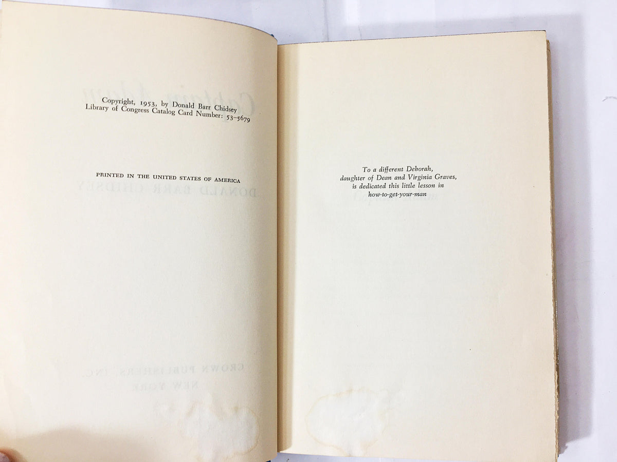 Captain Adam Vintage FIRST EDITION book about love and independence Pulp fiction by Donald Barr Chidsey circa 1953. Home bookshelf decor