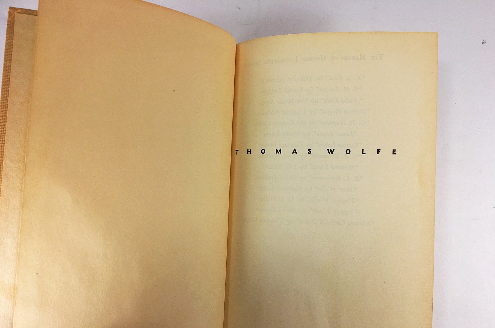 Thomas Wolfe by Herbert J Muller. Vintage book circa 1947. Biography. North Carolina's famous writer. Yellow home decor