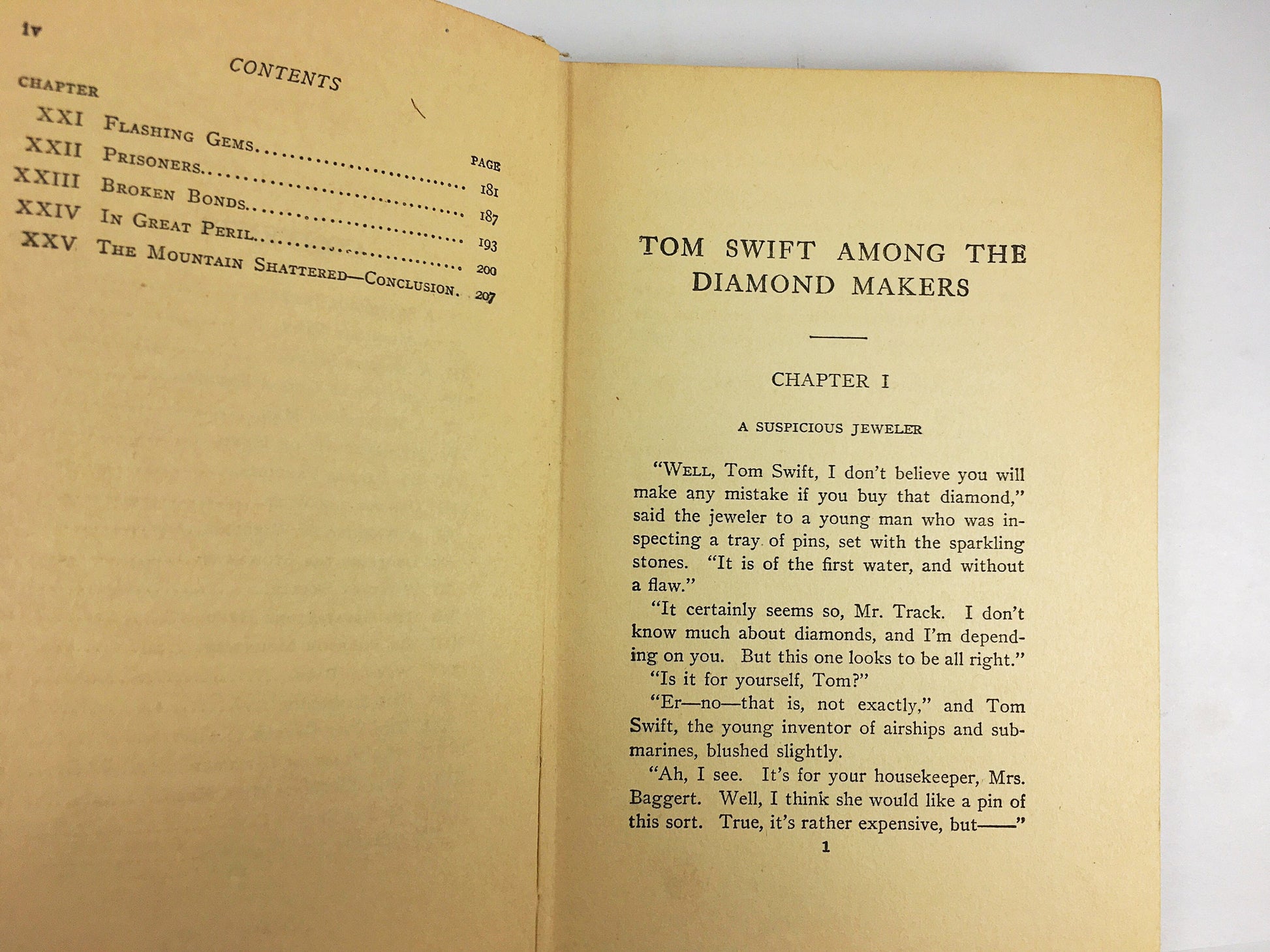 1941 Tom Swift Among the Diamond Makers, or, The Secret of Phantom Mountain (Series Book 7). Vintage book by Appleton. Grosset & Dunlap