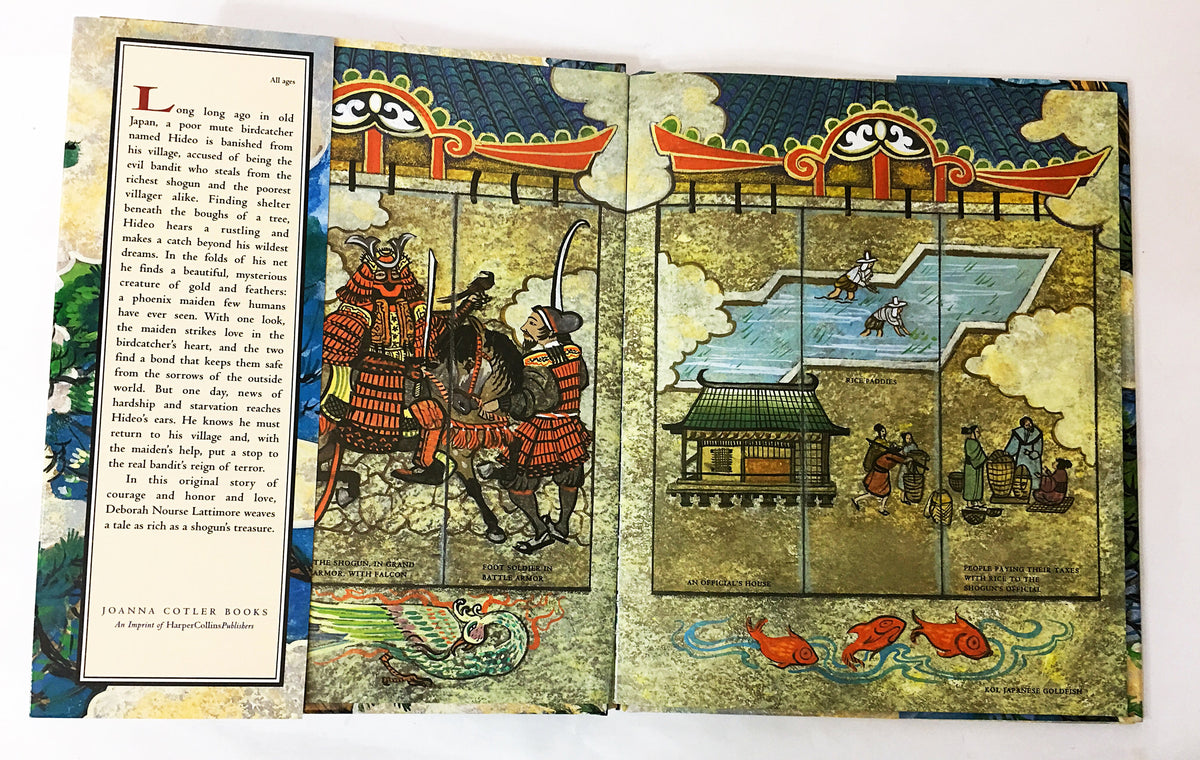1997 Fool and the Phoenix FIRST EDITION vintage Children's book A Tale of Old Japan Story of courage, honor and love by Deborah Lettimore